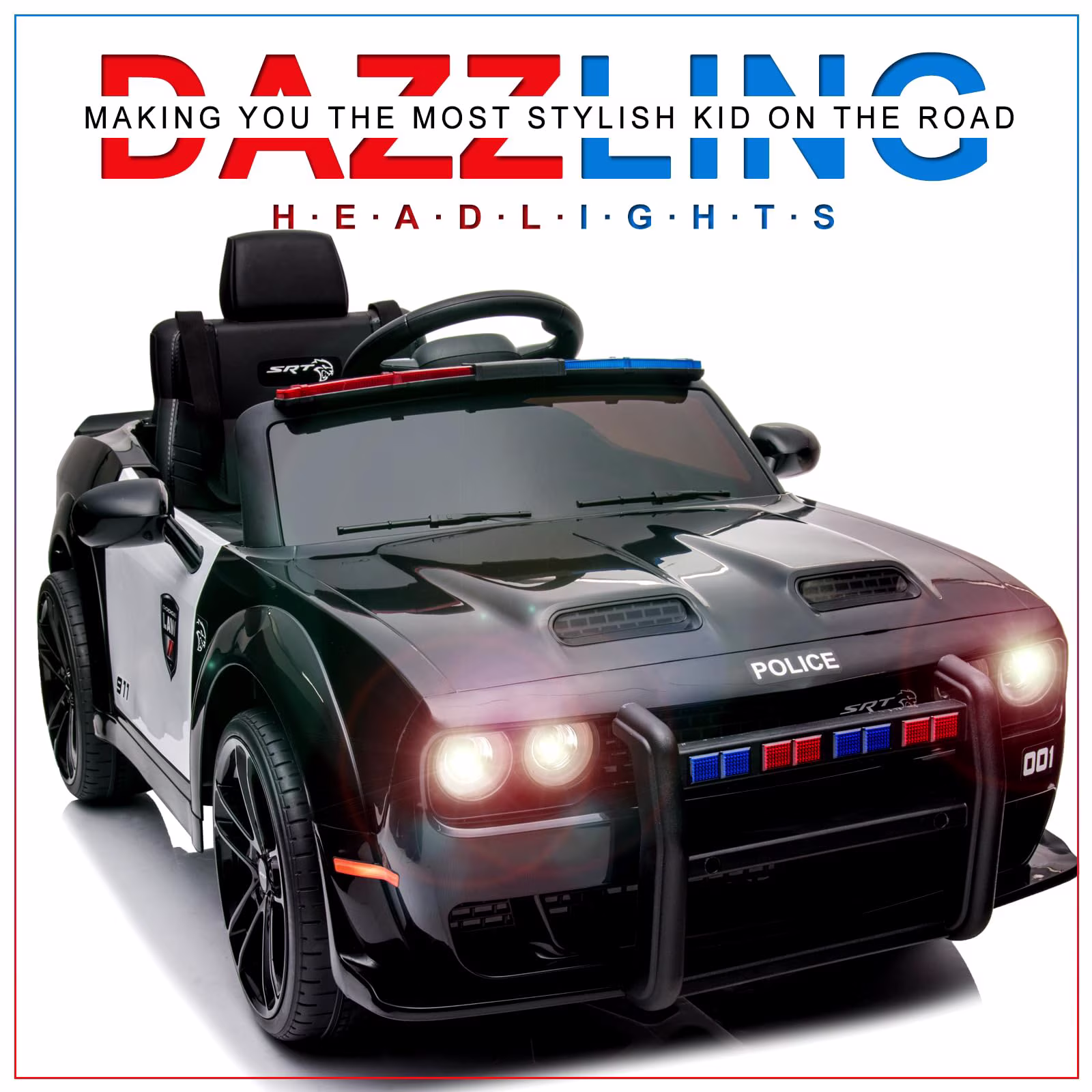 TROPOW Kids Electric Car | Licensed Dodge Challenger Ride-On 12V Battery-Powered Vehicle with Remote, LED Lights, Bluetooth, MP3 for Boys and Girls,Christmas Gift for Kids - Image 2