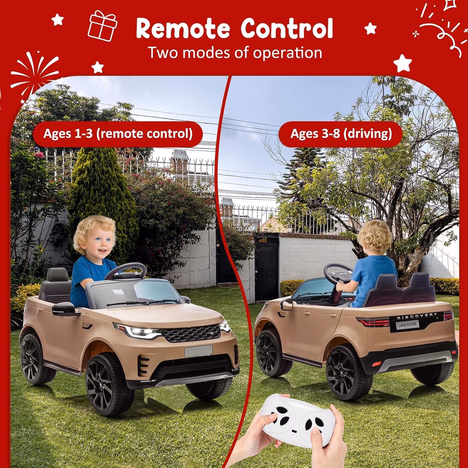 Two Seater Kids Ride On Truck,12V Battery Powered Electric Vehicle w/Remote Control 3 Speeds, Led Lights, Music & Horn,Ride On Toy Car for Toddler Boys Girls - Image 3