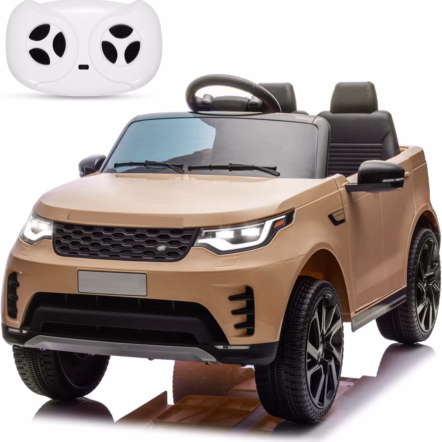 Two Seater Kids Ride On Truck,12V Battery Powered Electric Vehicle w/Remote Control 3 Speeds, Led Lights, Music & Horn,Ride On Toy Car for Toddler Boys Girls