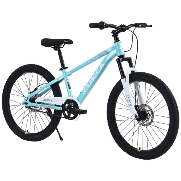 Tyethy 24" Kids Mountain Bike, Single Speed Steel Frame Teens Bicycle MTB for Girls Boys Ages 9-12, Multiple Colors