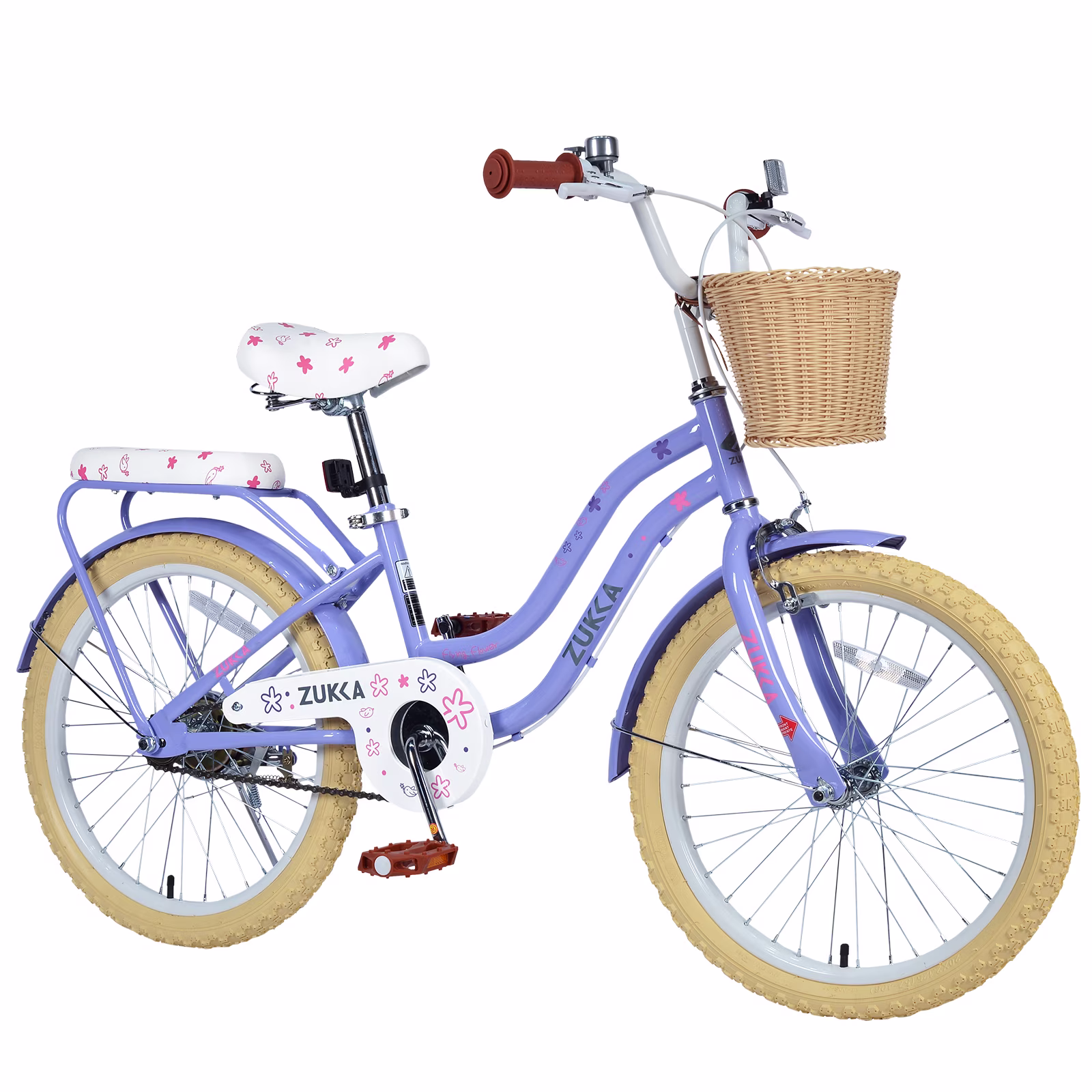 Tyethy Girls Bike 20" Single Speed Kids Bicycle with Basket for 7-10 Girls, Pink - Image 2