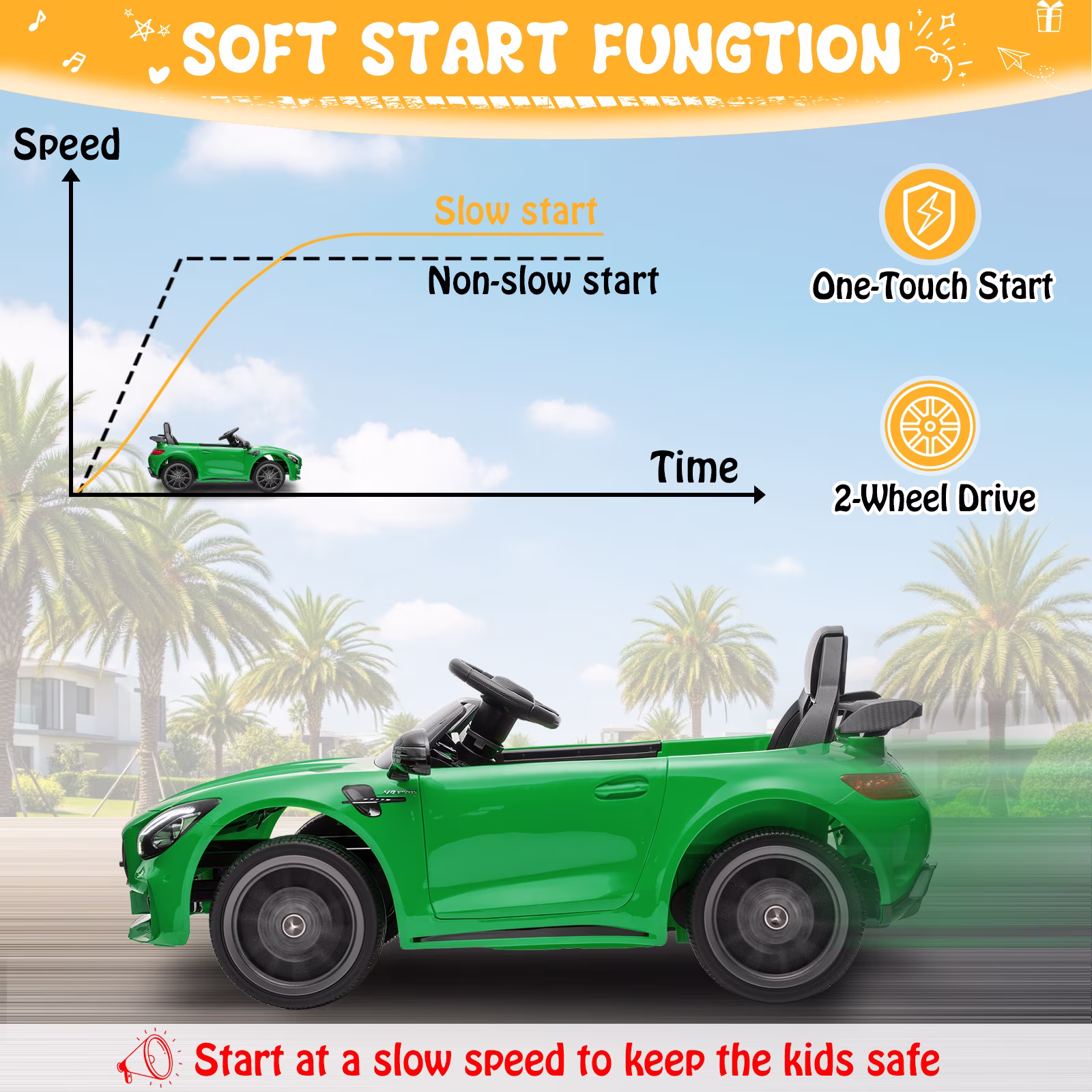 UBesGoo 12V Licensed Mercedes-Benz Electric Ride On Cars Toys for Kids, Power Wheels with Parent Remote Control, Green - Image 2
