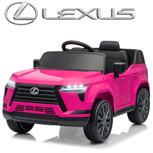 UBesGoo Licensed Lexus 24V Powered Ride on Car Toy for Kids, Electric Car with Remote Control, LED Lights, Bluetooth, Age 3+, Pink