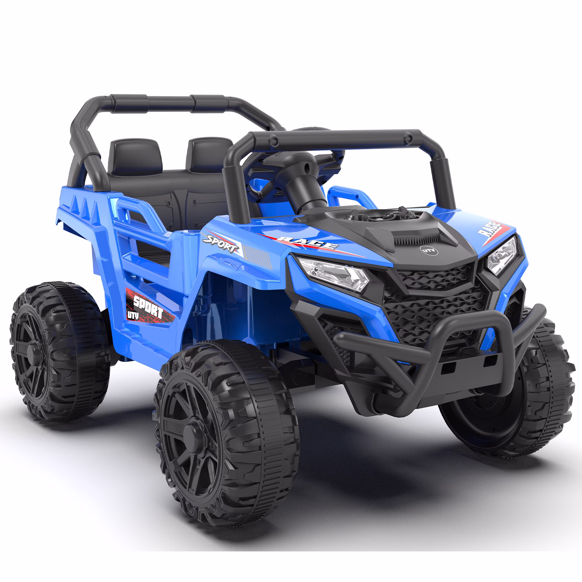 Ucades 12V Ride on Car UTV with Remote Control, Powered Ride on Toys for Kids Boys Girls Ages 3-5, Electric Car for Kids with Bluetooth, Music, MP3 Ports, LED Lights, Horn, Blue - Image 2