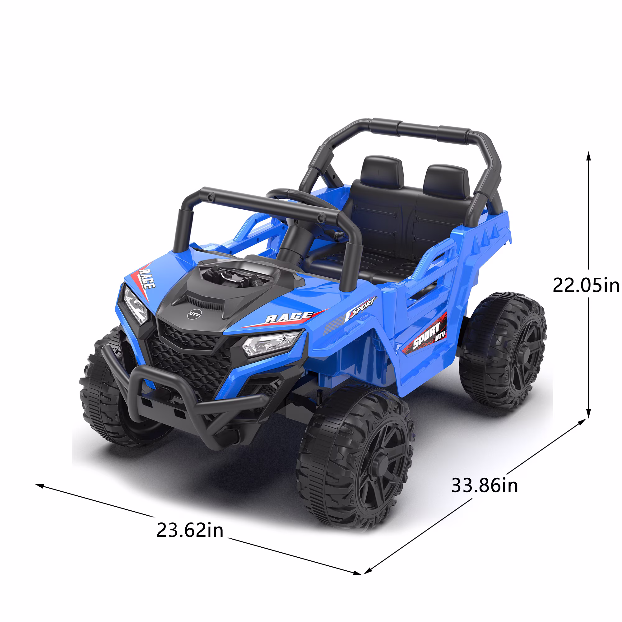 Ucades 12V Ride on Car UTV with Remote Control, Powered Ride on Toys for Kids Boys Girls Ages 3-5, Electric Car for Kids with Bluetooth, Music, MP3 Ports, LED Lights, Horn, Blue - Image 4