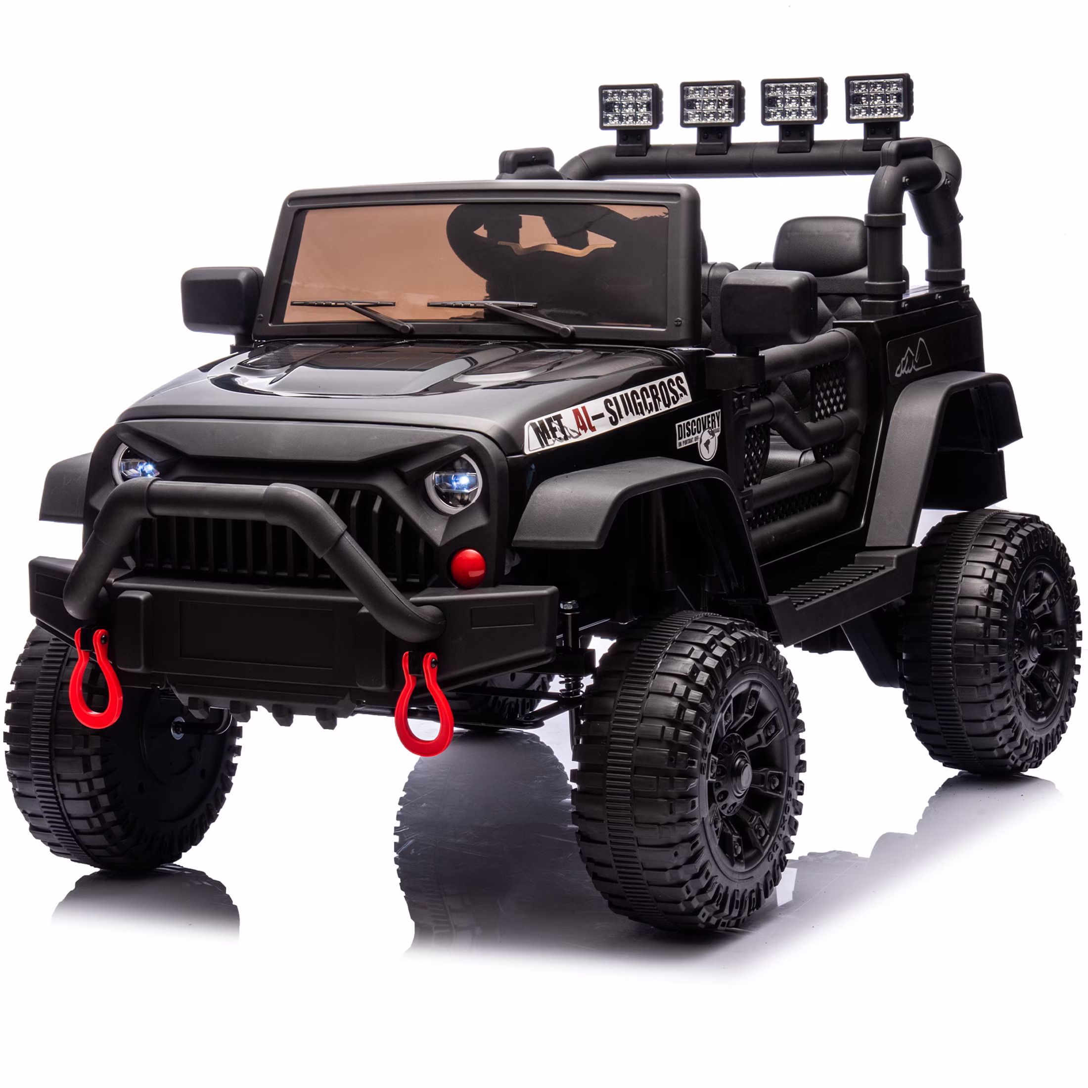 Ucades 24V Powered Ride on Cars, Kids Ride on Toys with Parents Remote Control, LED Light for Toddlers Ages 3-6, Black