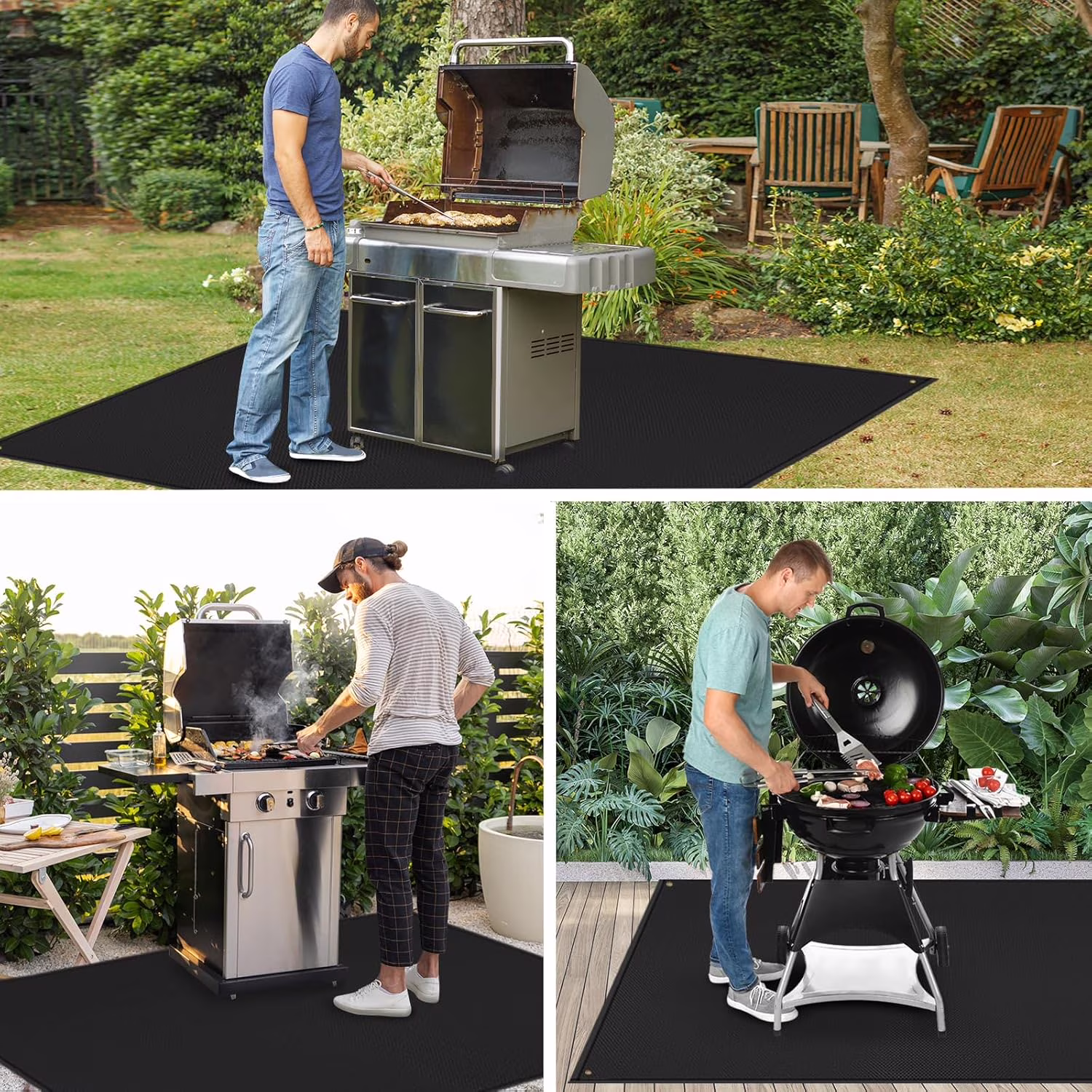 Unbranded 90 in x 48 in Grill Mats with Fireproof, Compatible with Blackstone Griddle, Protects Deck, Patio, Pavers - Image 3