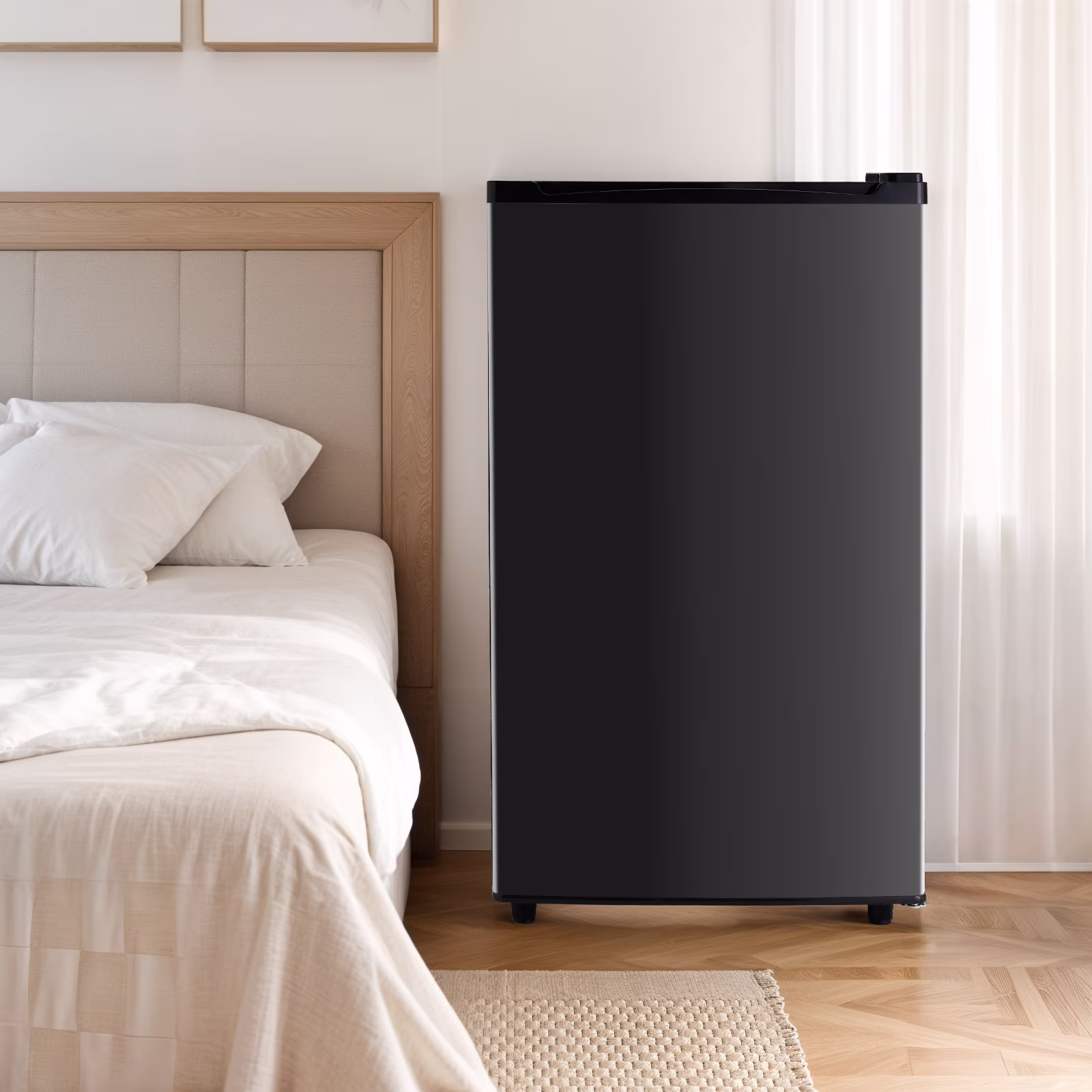 Upgraded Mini Fridge, 3.2 Cu. Ft Mini Fridge with Freezer, Compact Single Door Adjustable Thermostat Low Noise, Black - Image 5