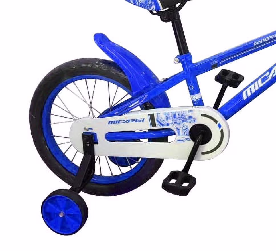 USToyOutlet 16" BMX Steel Frame Coaster Brake Bicycle One Piece Crank w/ Baskets & Fenders, Rims-Red Kid's Bike - Blue - Image 2