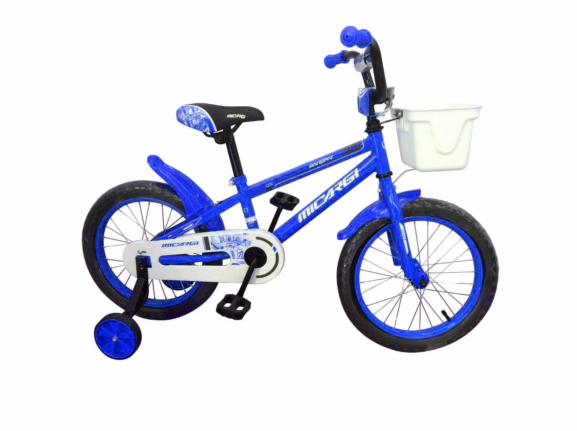 USToyOutlet 16" BMX Steel Frame Coaster Brake Bicycle One Piece Crank w/ Baskets & Fenders, Rims-Red Kid's Bike - Blue - Image 5