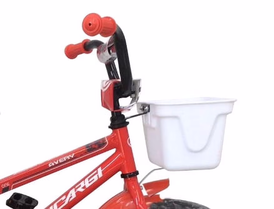 USToyOutlet 16" BMX Steel Frame Coaster Brake Bicycle One Piece Crank w/ Baskets & Fenders, Rims-Red Kid's Bike - Red - Image 4