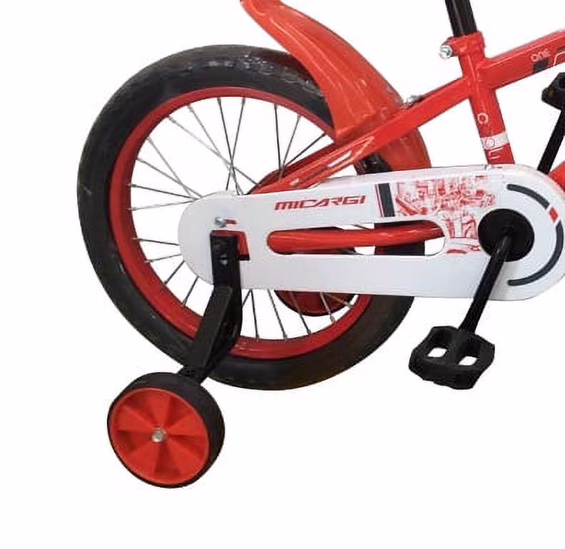 USToyOutlet 16" BMX Steel Frame Coaster Brake Bicycle One Piece Crank w/ Baskets & Fenders, Rims-Red Kid's Bike - Red - Image 5