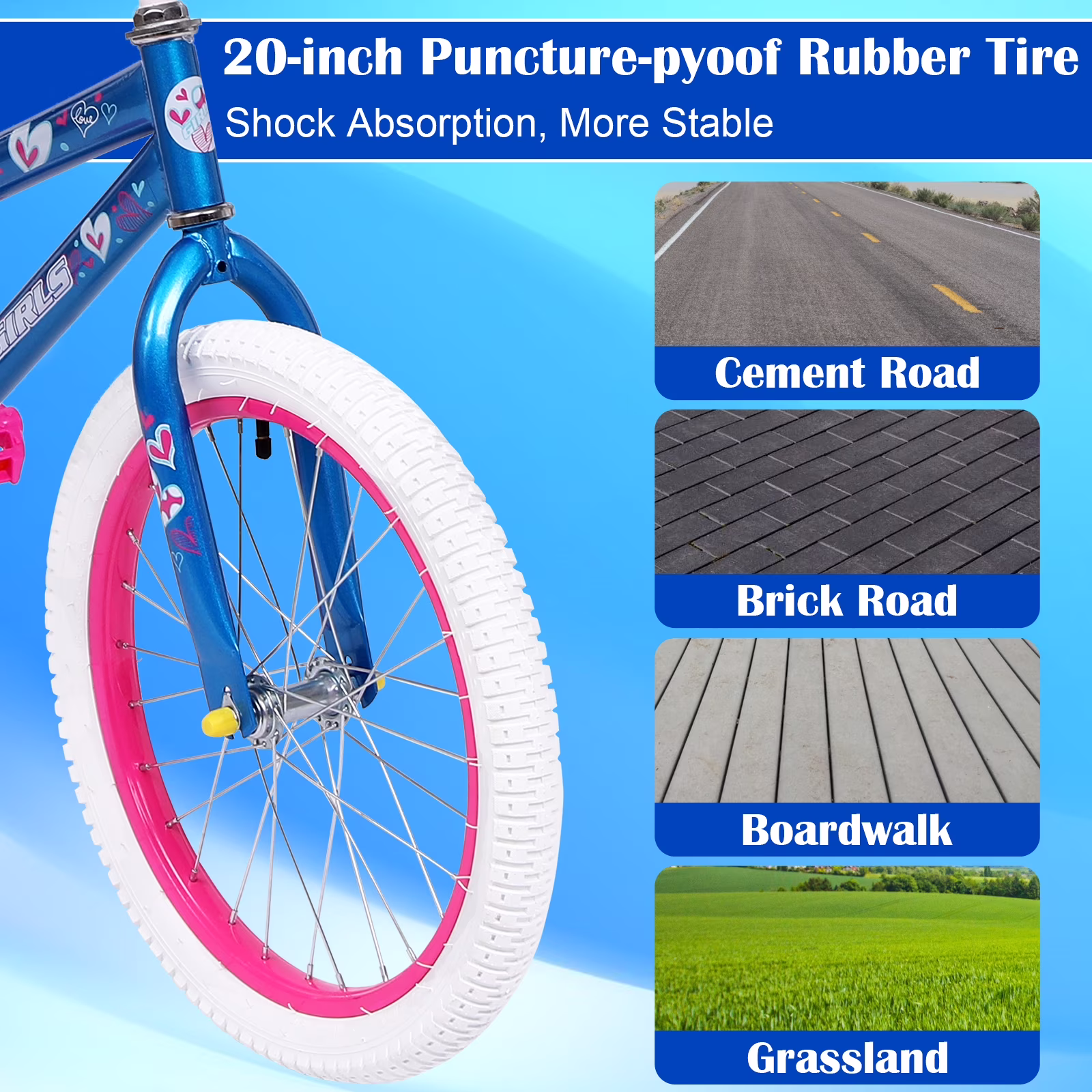 Vebreda 20 Inch Kids Bike Bicycle for 8-12 Years Old Kids,Blue - Image 4