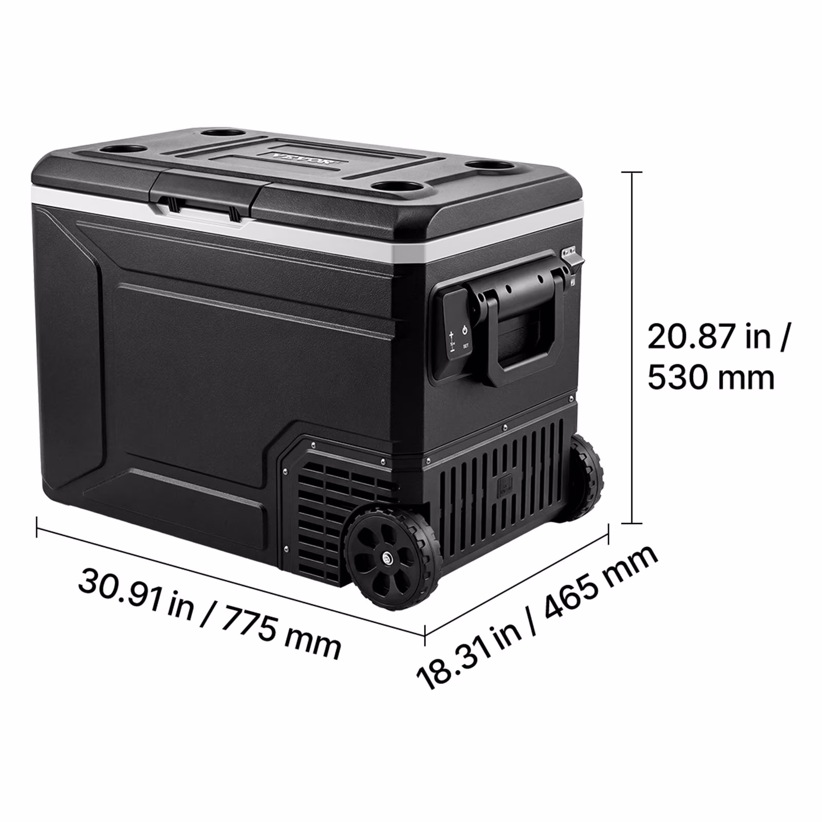 VEVOR 12 Volt Refrigerator, 82.4 QT/ 78L Car Fridge, Portable Electric Freezer Compressor with Handle, APP Control and Wheel, 12V/24V DC 100-240V AC, -4℉ to 68℉, for Truck Van RV SUV Travel Camping - Image 3