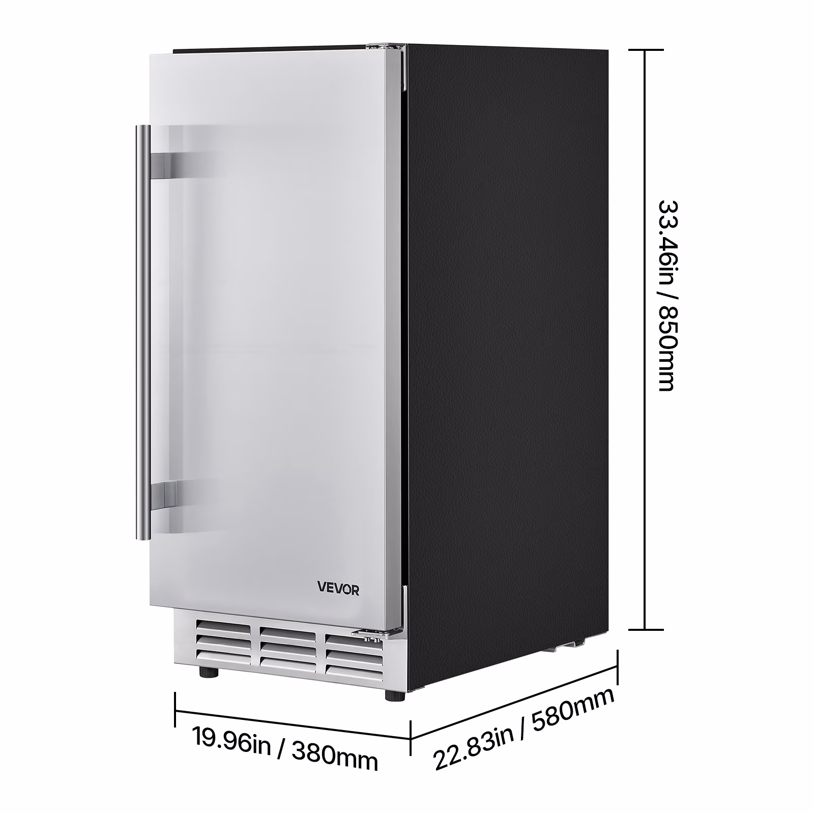 VEVOR Outdoor Beverage Refrigerator, 15 Inch Undercounter Drink Fridge, 304 Stainless Steel Door, 3.0 Cu. Ft, Hold 94 Cans, Powerful Cooling System, Built-in / Freestand Cooler, Home Bar & Patio - Image 4