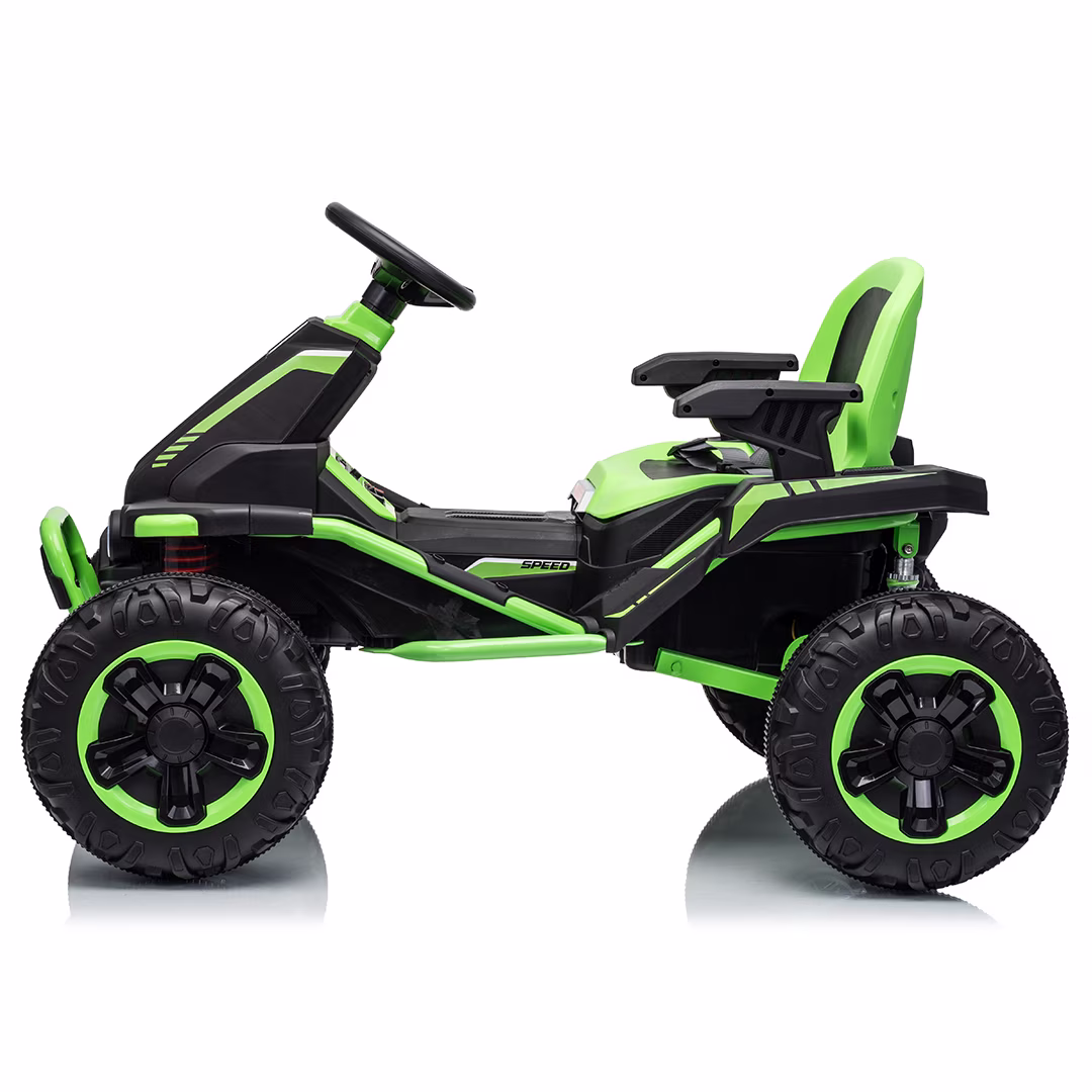 VIBESPARK 36V Ride on Toys for Big Kids Ages 6-12, 600W Ride on Cars up to 5.9 mph, Powerful 4 Wheeler Quad, Ride on ATV W/ Adjustable Seat, Ball-bearing Design, Power Display, Light Control, Green - Image 4