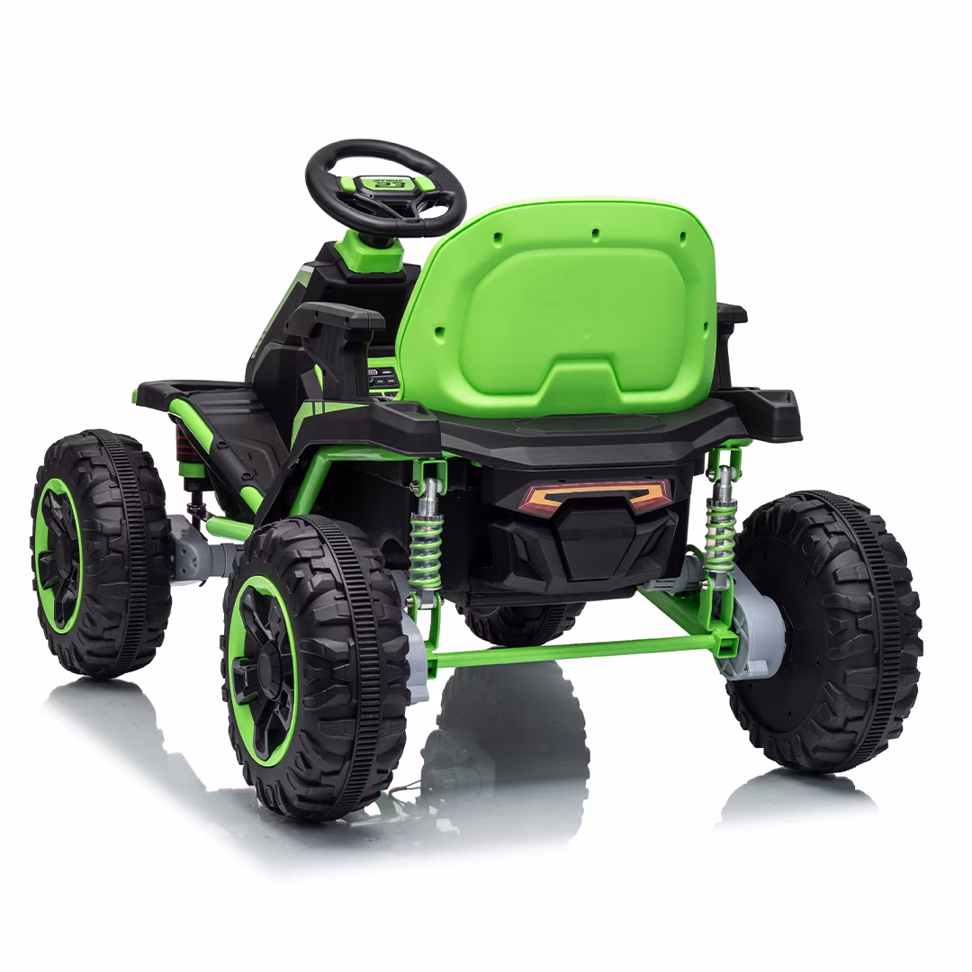 VIBESPARK 36V Ride on Toys for Big Kids Ages 6-12, 600W Ride on Cars up to 5.9 mph, Powerful 4 Wheeler Quad, Ride on ATV W/ Adjustable Seat, Ball-bearing Design, Power Display, Light Control, Green - Image 2