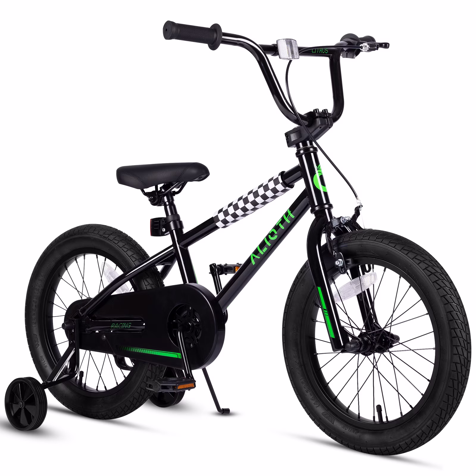 Vollsch BMX Style Kids Bike for 2-8 Years Old Boys Girls 16 Inches Toddlers Bicycle with Coaster Brake Training Wheels, Black