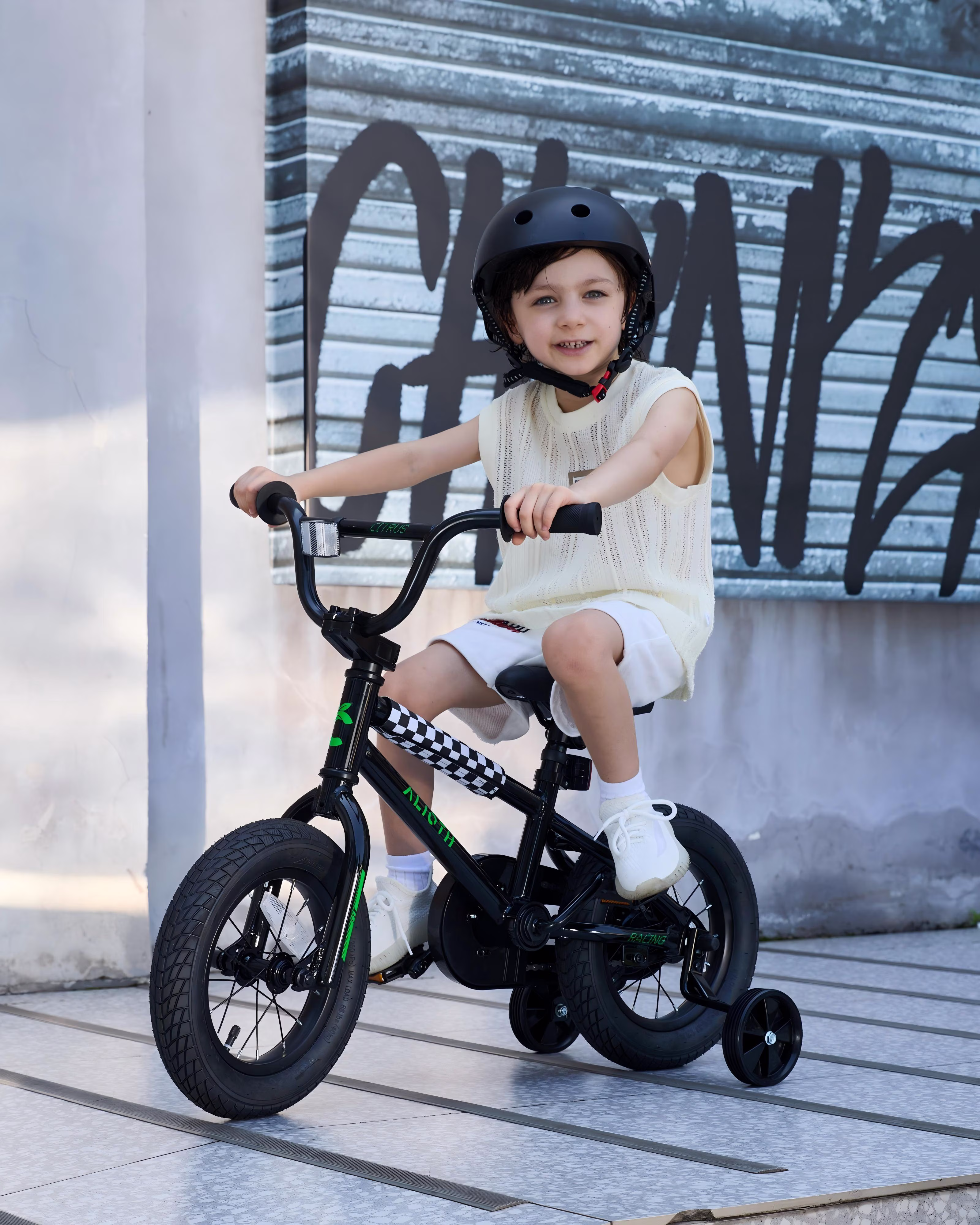 Vollsch BMX Style Kids Bike for 2-8 Years Old Boys Girls 16 Inches Toddlers Bicycle with Coaster Brake Training Wheels, Black - Image 3
