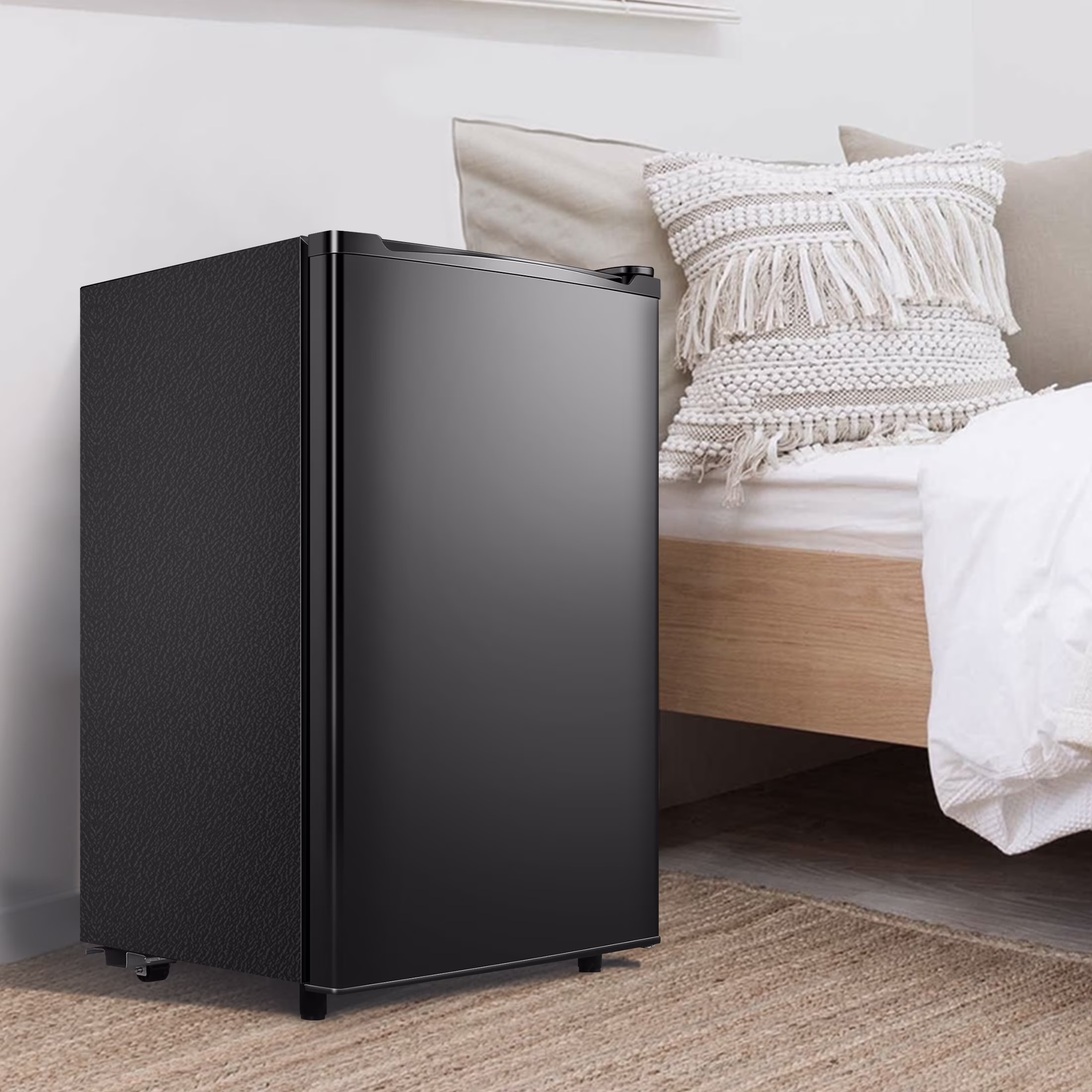 WANAI 3.2 cu.ft Adjustable Temp Single Door Mini Fridge, Black - Image 3