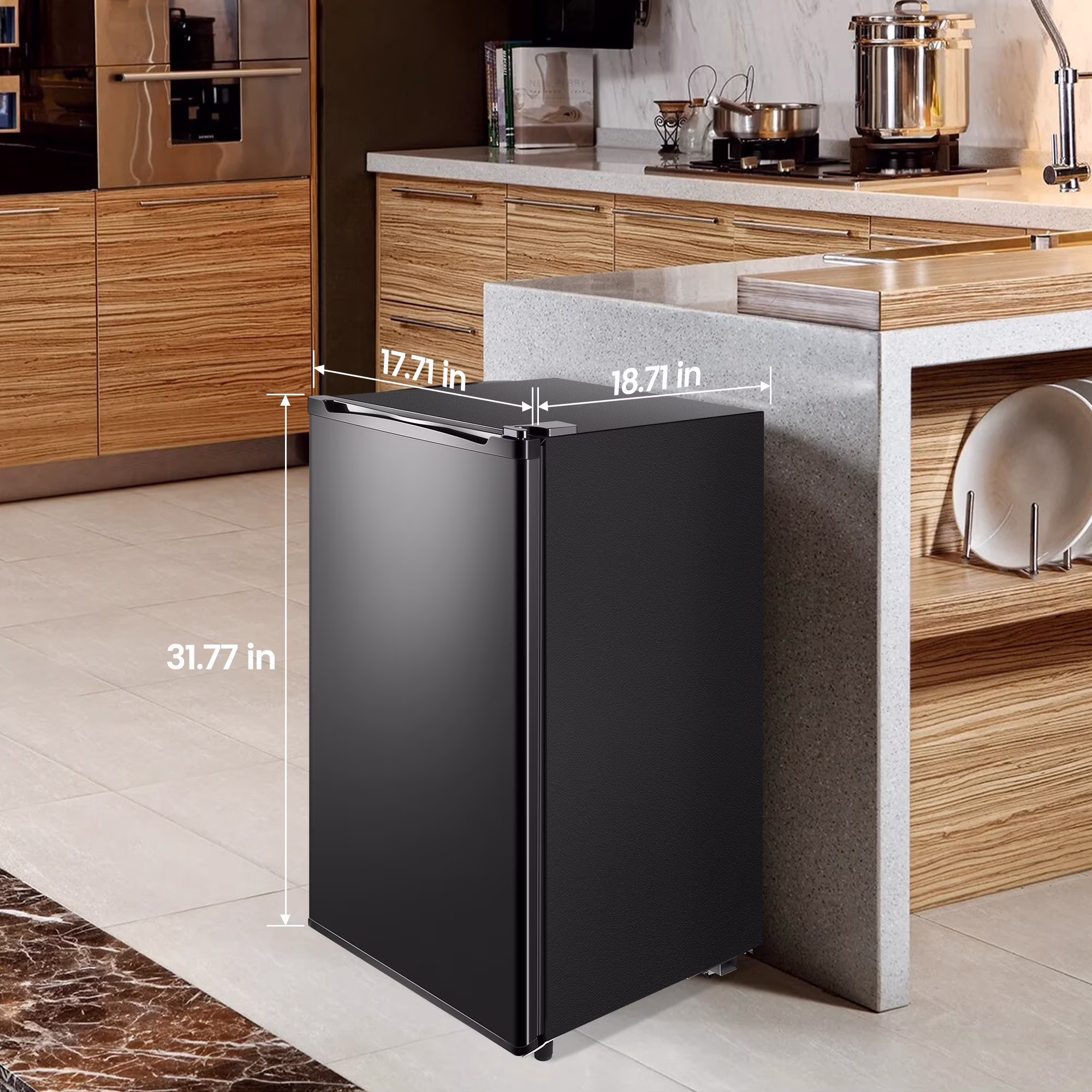 WANAI Mini Fridge 3.2 Cu ft Small Fridge One Door Mini Fridge,Black,New - Image 3
