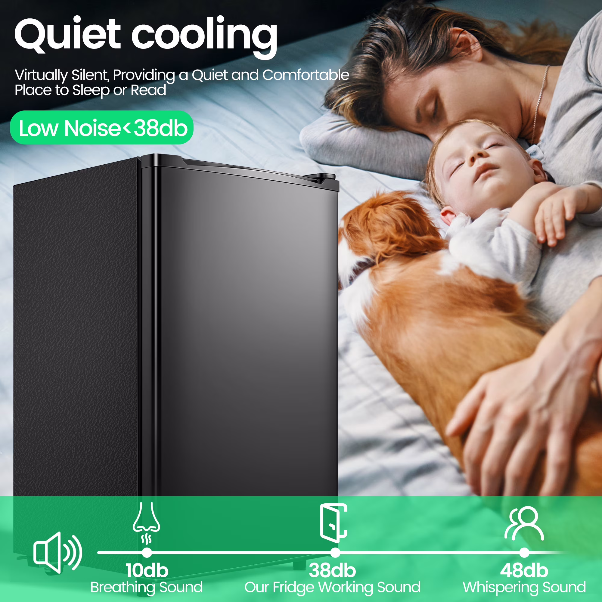 WANAI Mini Fridge 3.2 Cu ft Small Fridge One Door Mini Fridge,Black,New - Image 5