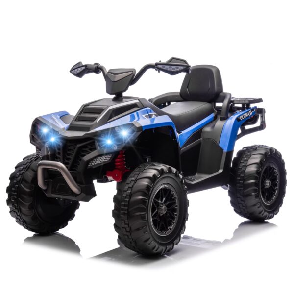 WangWangWang 2-Seater Electric ATV Ride-On Toy, 6Mph Max Speed, LED Lights, 24V, 1 Count