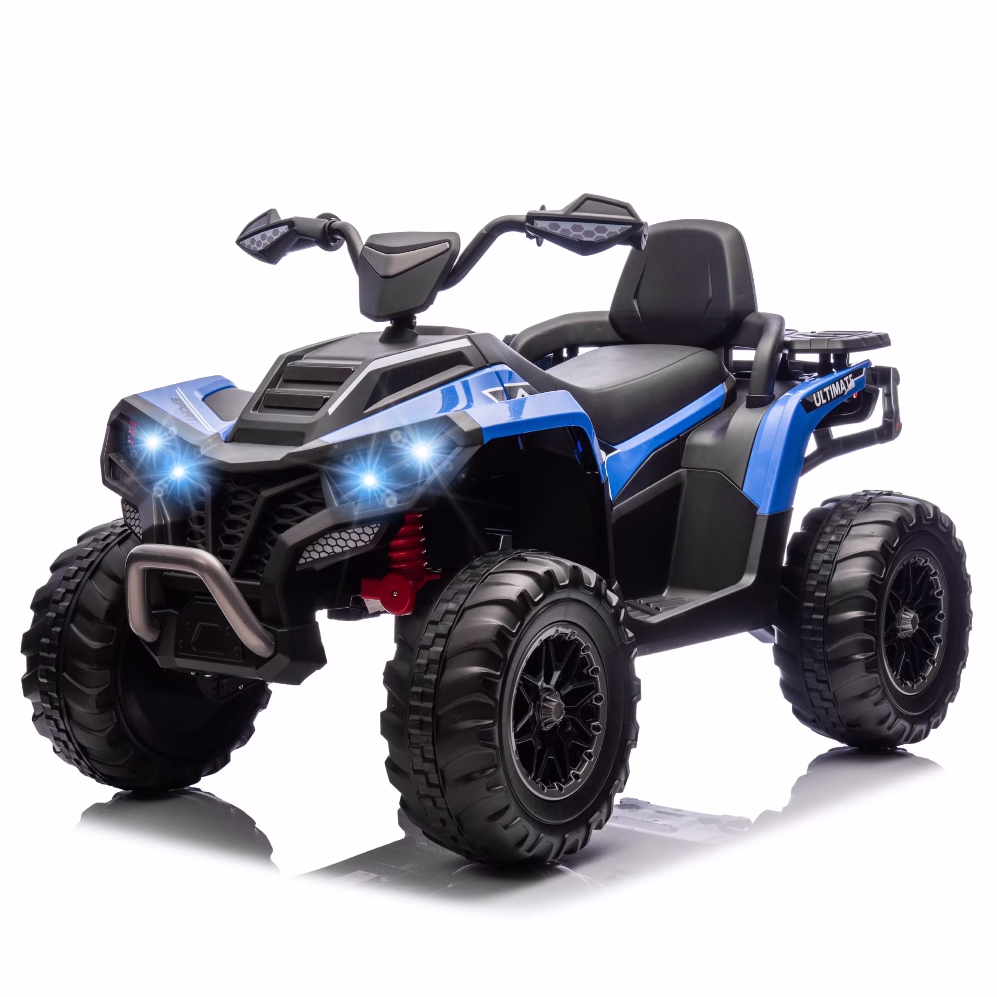 WangWangWang 2-Seater Electric ATV Ride-On Toy, 6Mph Max Speed, LED Lights, 24V, 1 Count