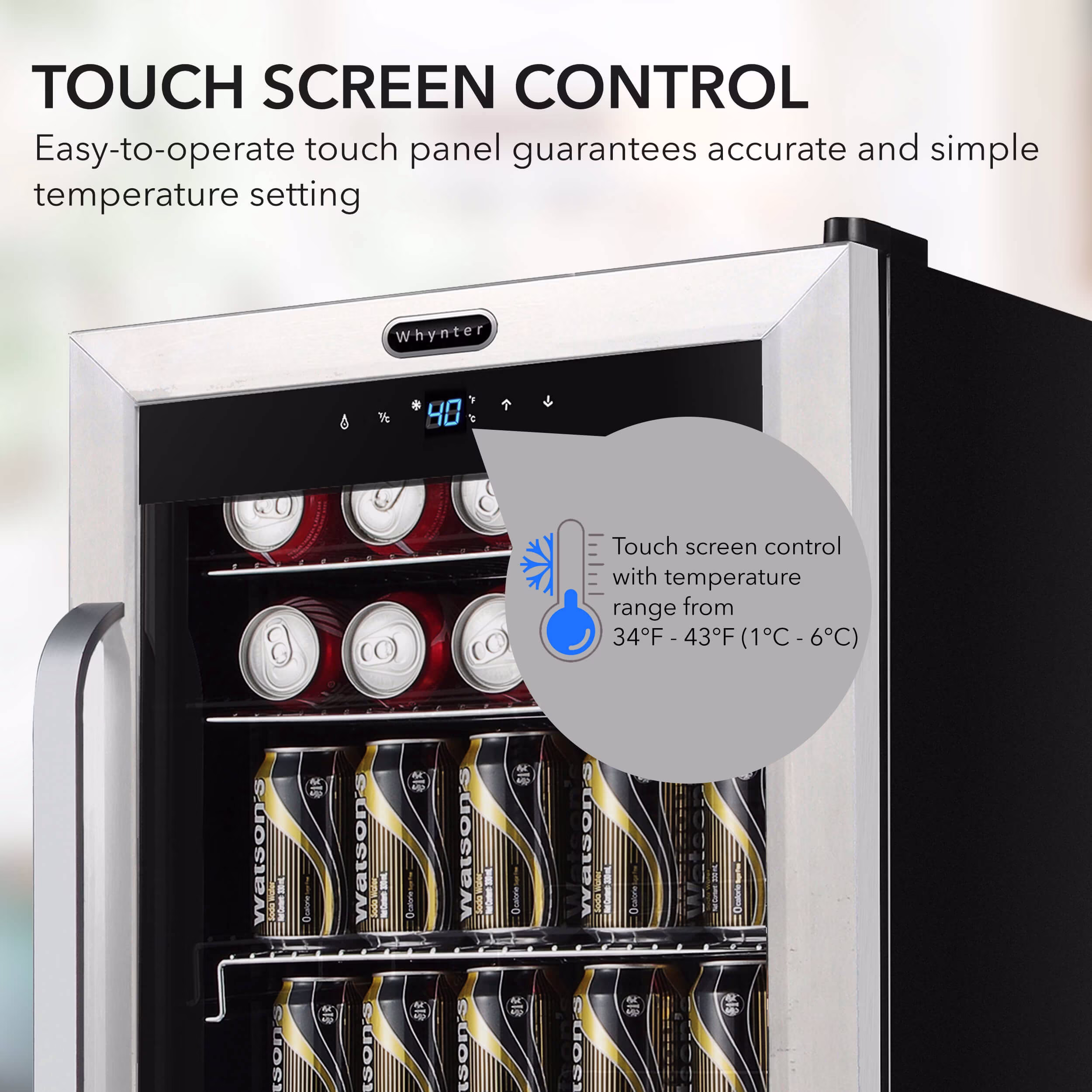 Whynter 136 Can Stainless Steel Refrigerator Beverage Center BR-1211DS - Image 5