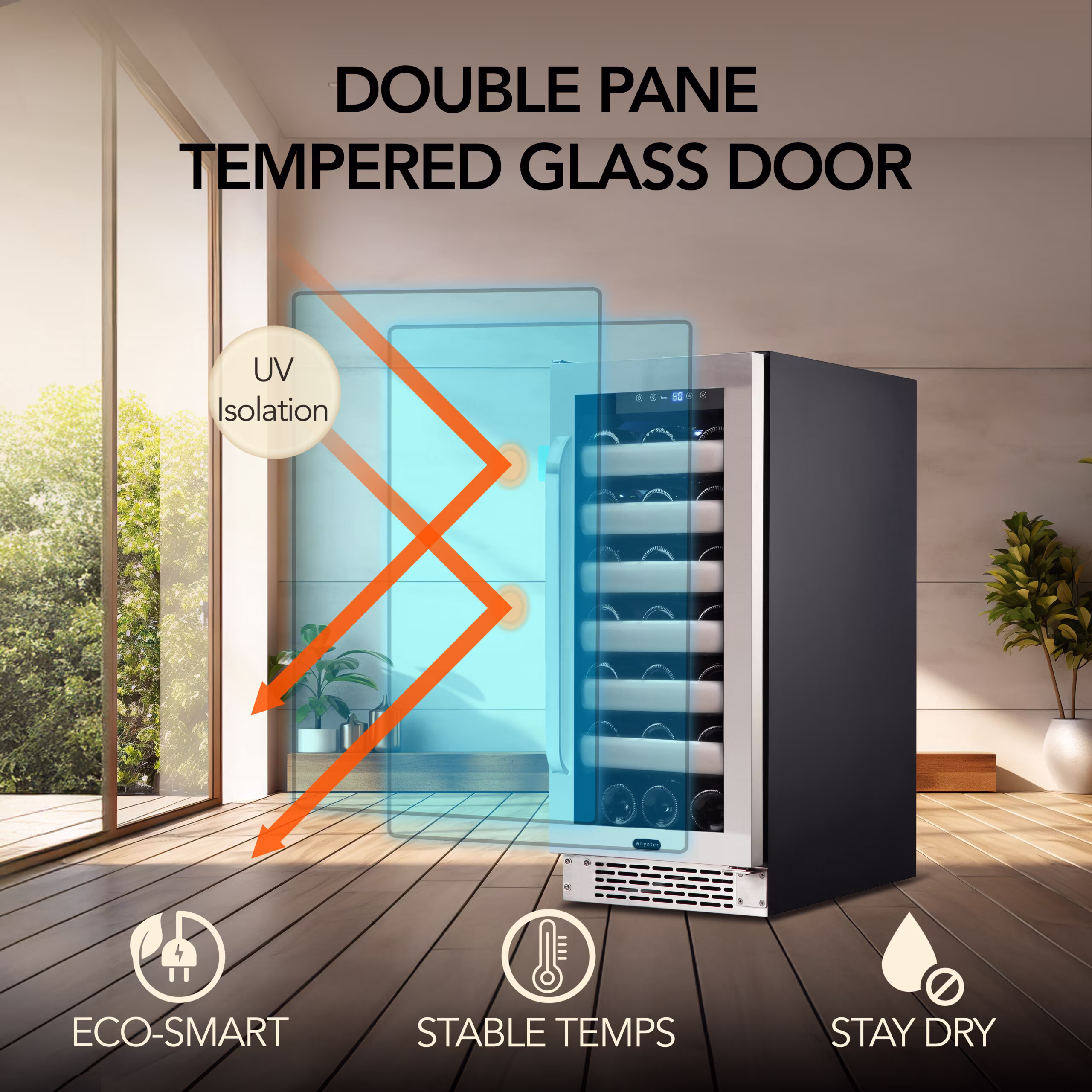Whynter Elite 33 Bottle Built-in or Freestanding Wine Refrigerator, Glass Door BWR-331SL - Image 5