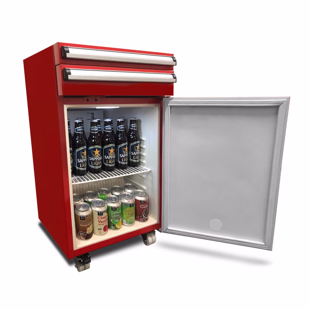 Whynter TBR‑185SR Portable 1.8 cu ft Tool Box Refrigerator with Drawers & Lock, Red