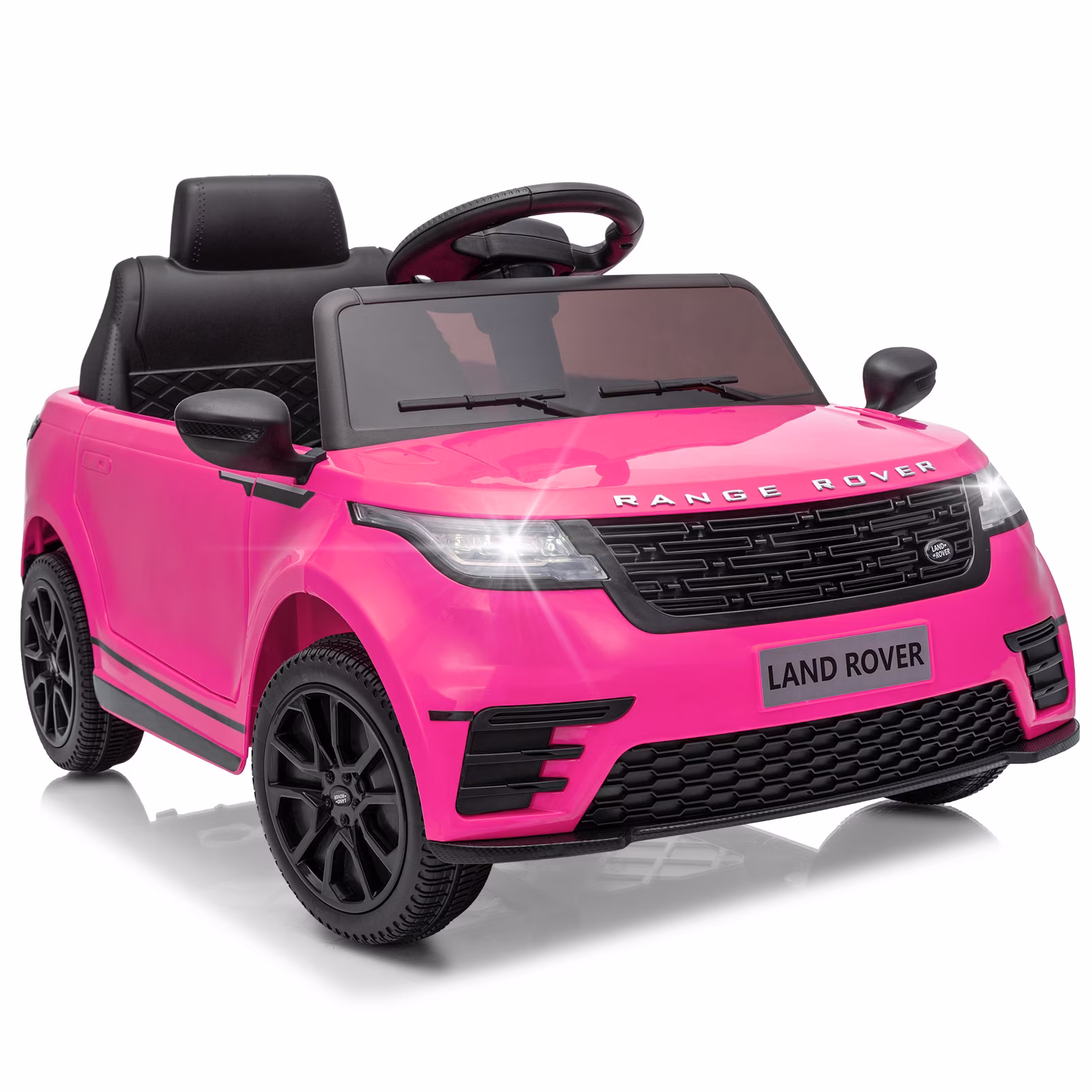 Winado 12V Powered Ride On Car w/Remote Control, Licensed Land Rover Electric Car for Kids with Lights, Music, Rose Red - Image 2