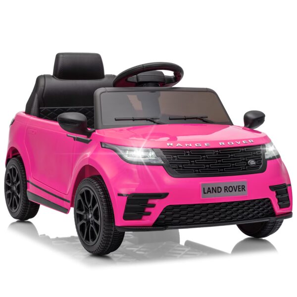 Winado 12V Powered Ride On Car w/Remote Control, Licensed Land Rover Electric Car for Kids with Lights, Music, Rose Red
