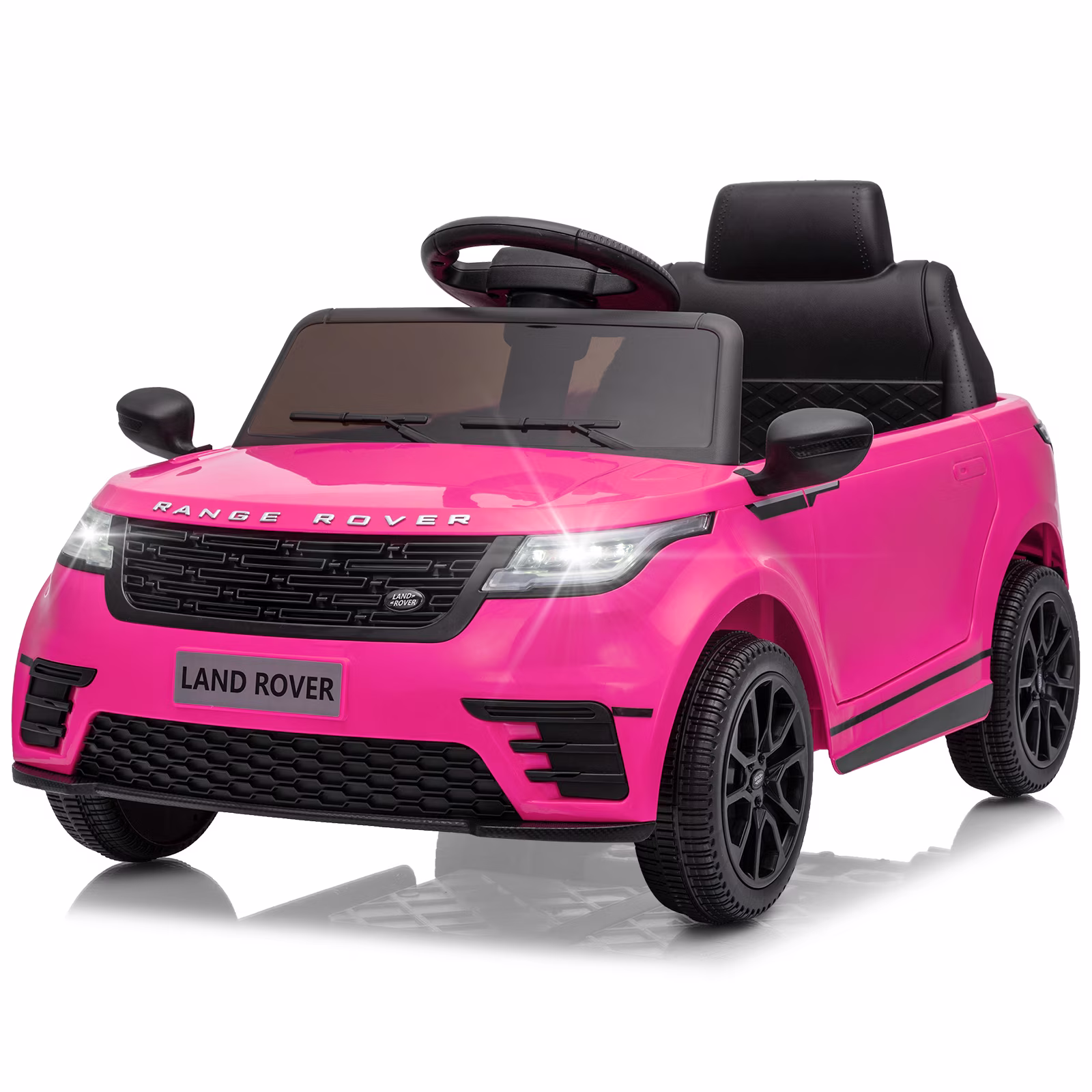 Winado 12V Powered Ride On Car w/Remote Control, Licensed Land Rover Electric Car for Kids with Lights, Music, Rose Red - Image 3