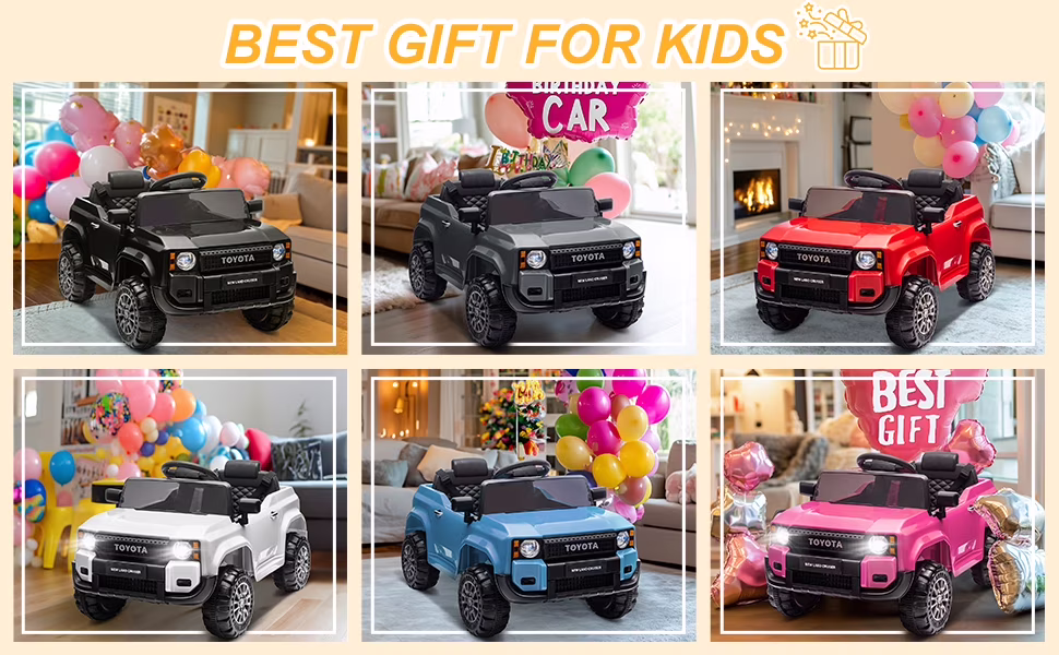 Winado Licensed Toyota 12V Kids Electric Ride On Car with Remote Control, Music, Lights, Pink - Image 3