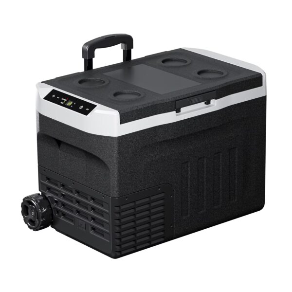 WINFIRE Portable 12V Compressor Car Refrigerator 32QT, Dual Voltage 12/24V DC & 110-240V AC Freezer Cooler with -4℉-68℉ Adjustable Temp for RV, Truck, Camping, Travel and SUV