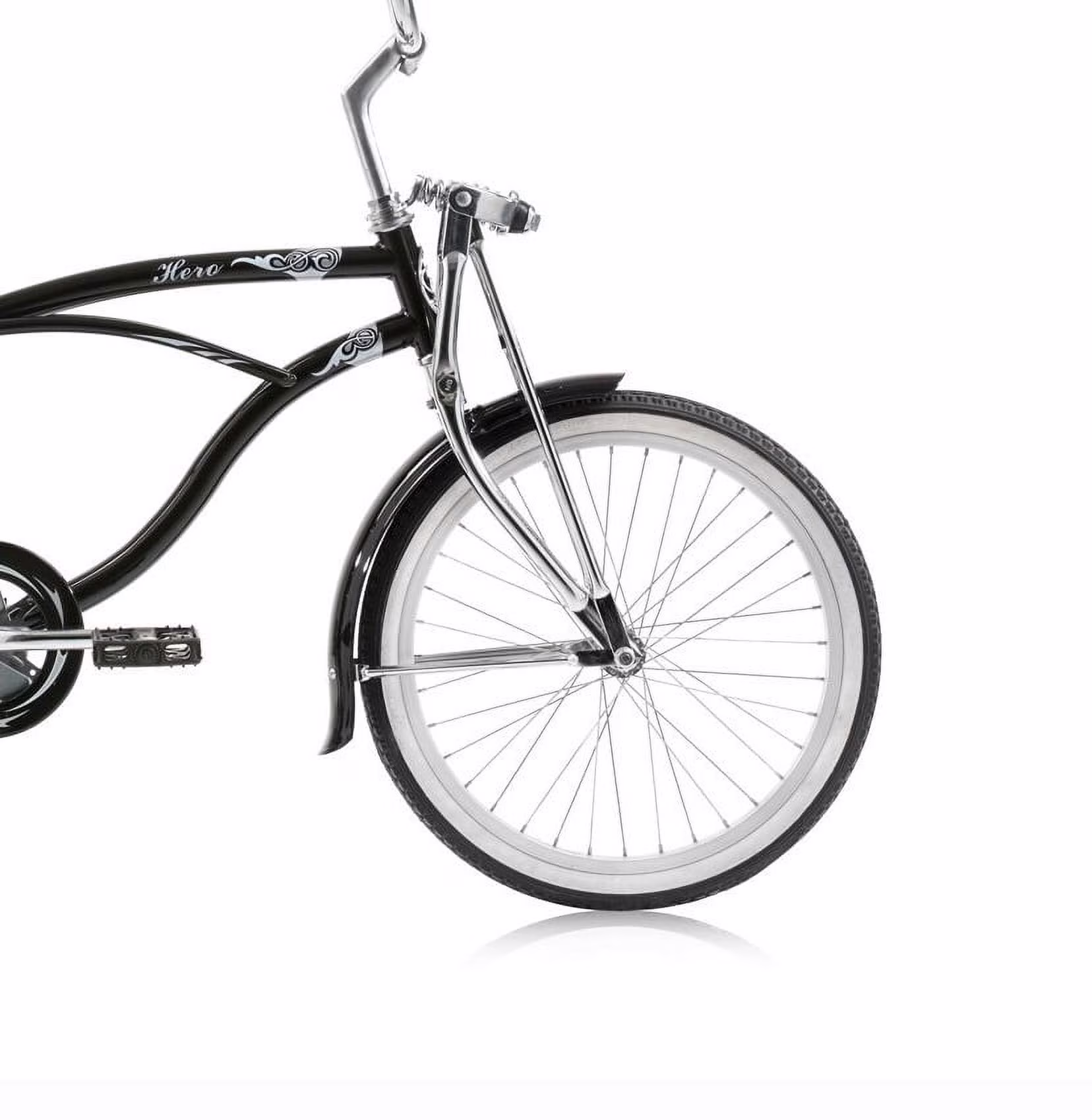 Wonder Wheels 20 In. Beach Cruiser Lowrider Coaster Brake Single Speed Bicycle, Bike With Banana Seat Stainless Steel Spokes One Piece Crank Alloy Rims 36 H - Black - Image 5
