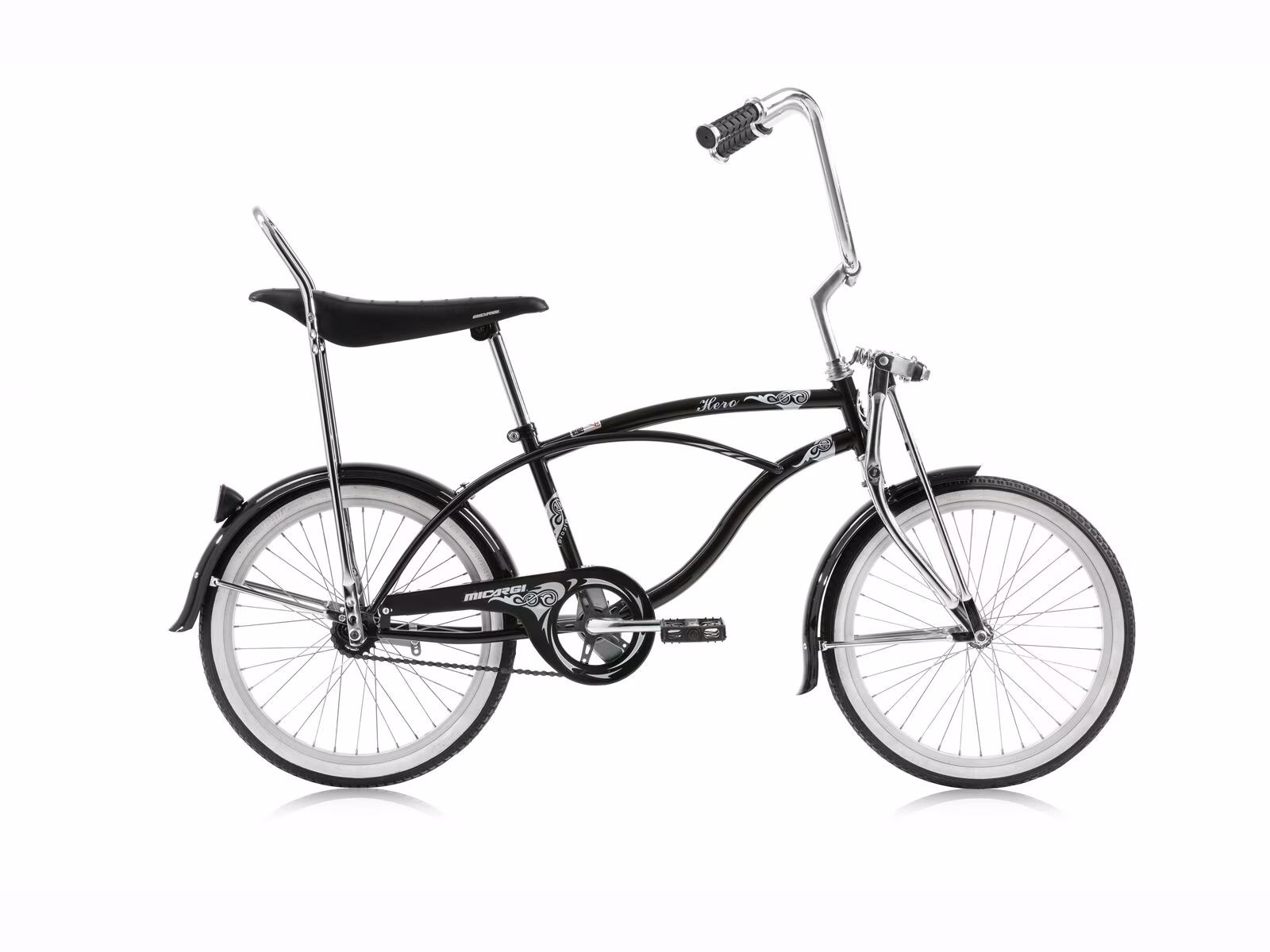Wonder Wheels 20 In. Beach Cruiser Lowrider Coaster Brake Single Speed Bicycle, Bike With Banana Seat Stainless Steel Spokes One Piece Crank Alloy Rims 36 H - Black - Image 2