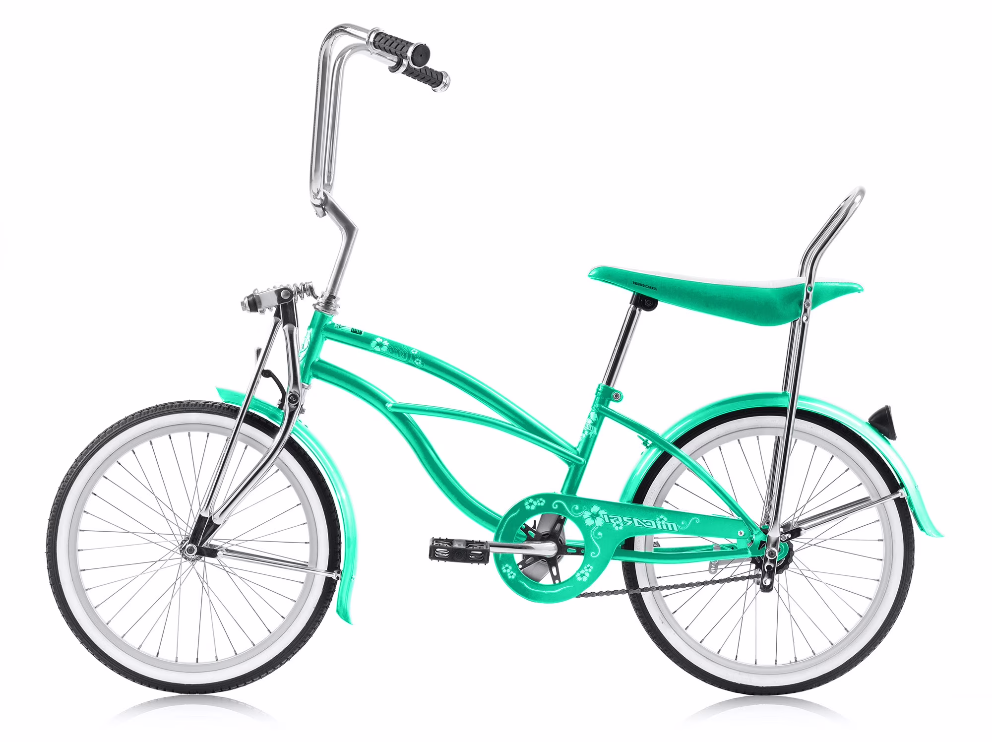 Wonder Wheels 20 Inch Beach Cruiser Lowrider Coaster Brake Single Speed Bicycle, Bike With Banana Seat Stainless Steel Spokes One Piece Crank Alloy Rims 36 H - Mint Green - Image 4