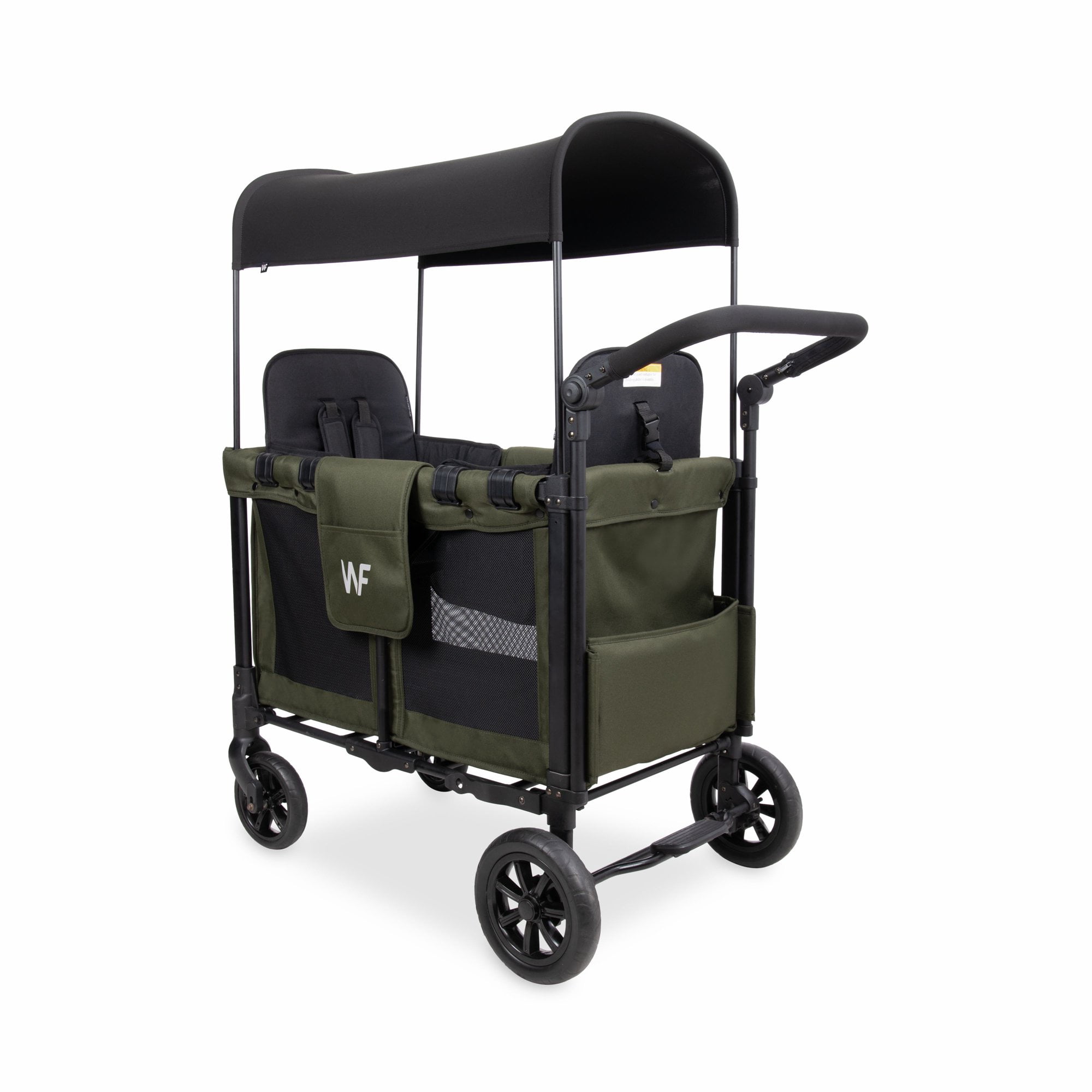 WONDERFOLD W2 Original+ Stroller Wagon (2 Seater) - Wagon Stroller with Seats with 5-Point Harnesses, Easy-Access Door, and Adjustable Sun Canopy, Safety-Certified - Olive Green - Image 4