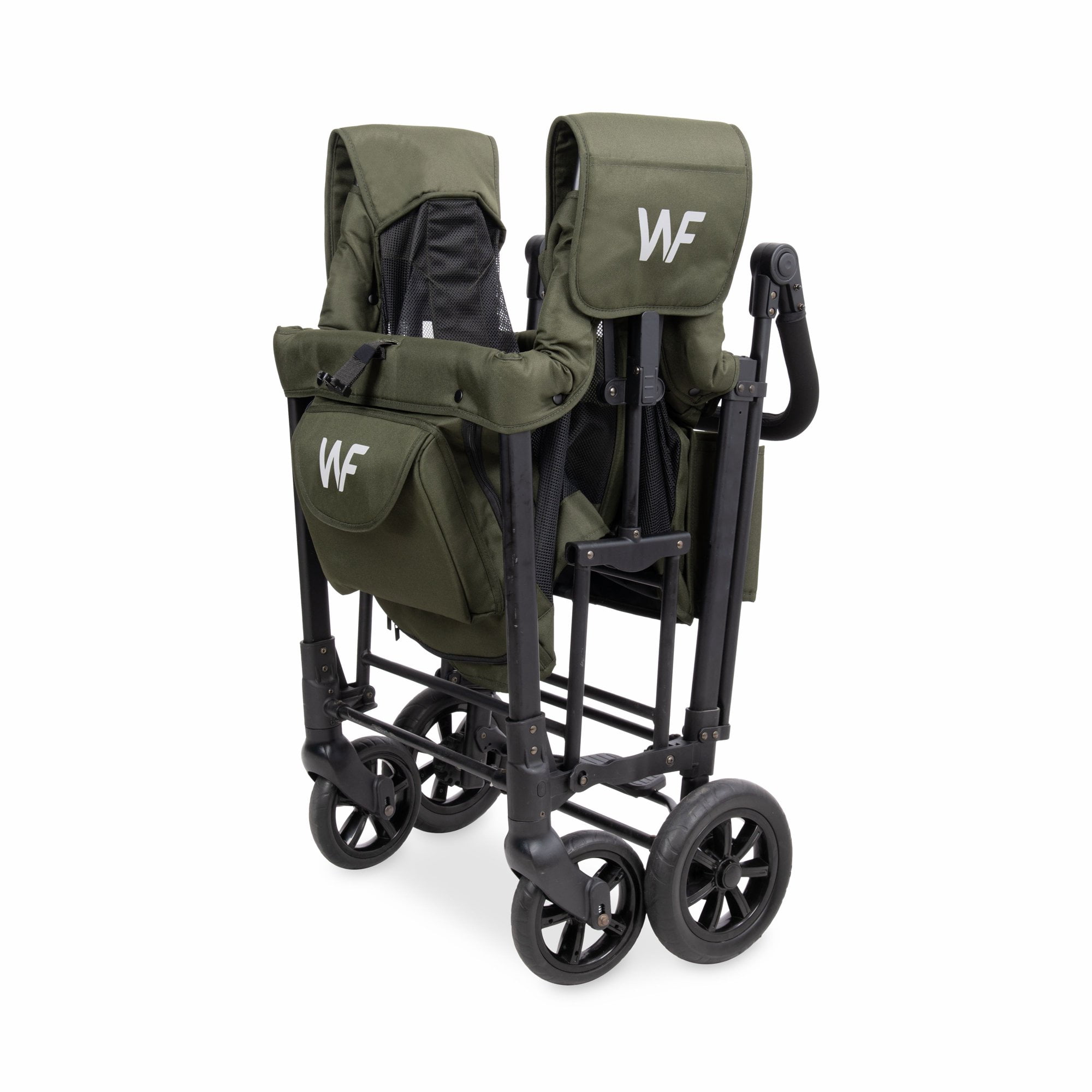 WONDERFOLD W2 Original+ Stroller Wagon (2 Seater) - Wagon Stroller with Seats with 5-Point Harnesses, Easy-Access Door, and Adjustable Sun Canopy, Safety-Certified - Olive Green - Image 3
