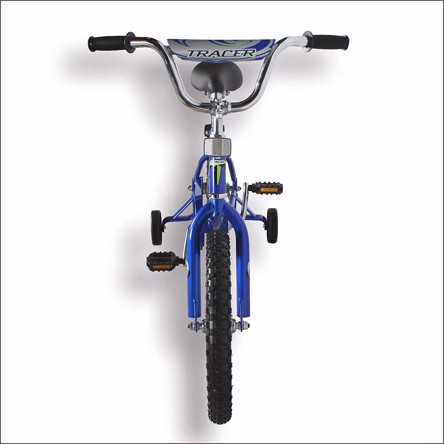 WonderWheels 16" BMX S-Type Frame Bicycle Coaster Brake One Piece Crank Chrome Rims Black Tire Kid's Bike - Blue - Image 2