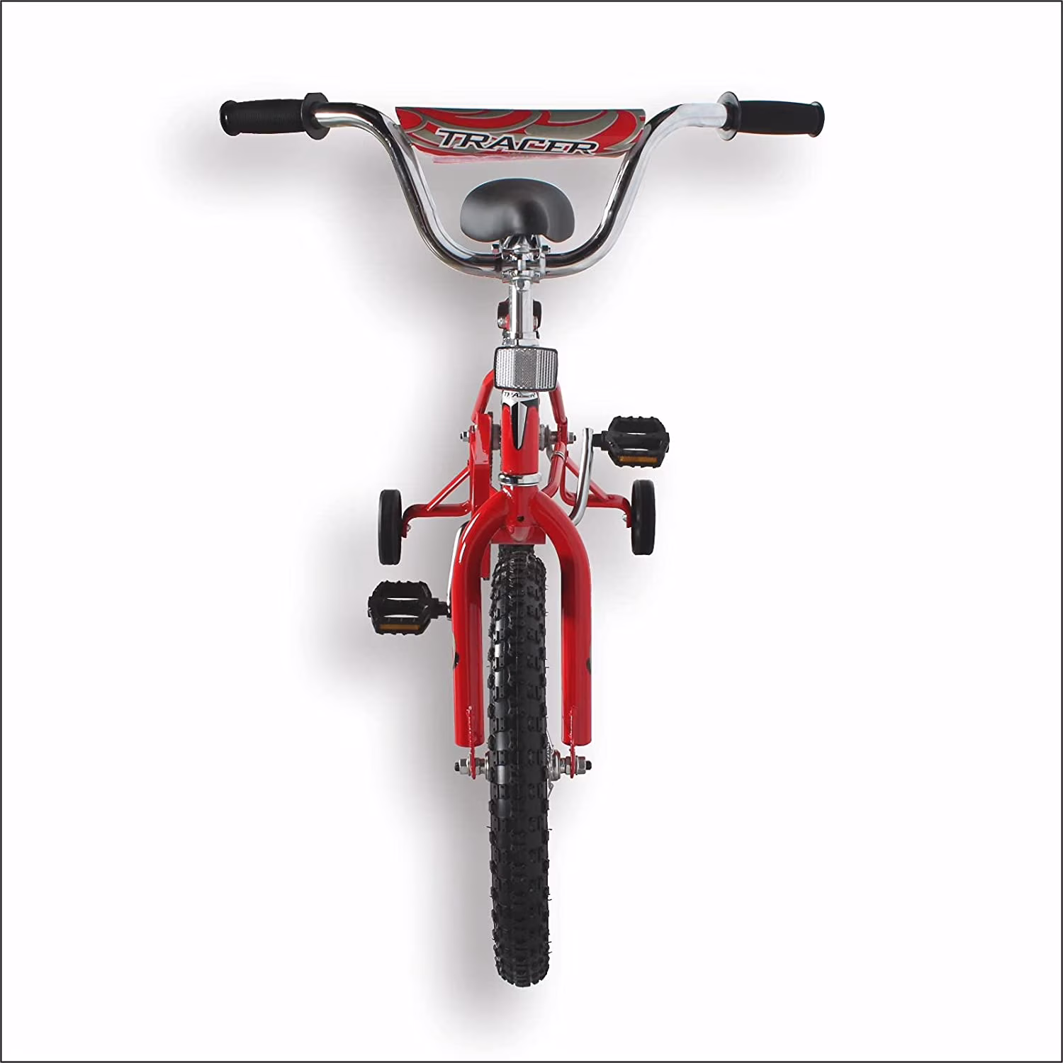 WonderWheels 16" BMX S-Type Frame Bicycle Coaster Brake One Piece Crank Chrome Rims Black Tire Kid's Bike - Red - Image 2