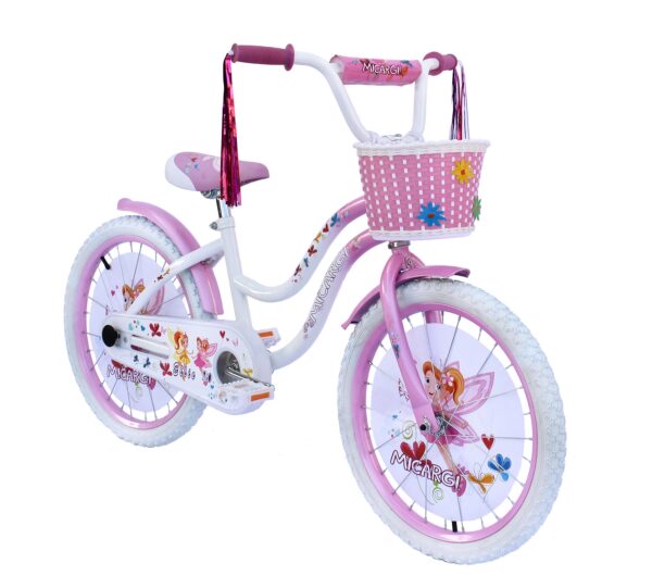 WonderWheels 20" Kids Cruiser Bicycle Steel Frame Coaster Brake White and Baby Blue with Basket