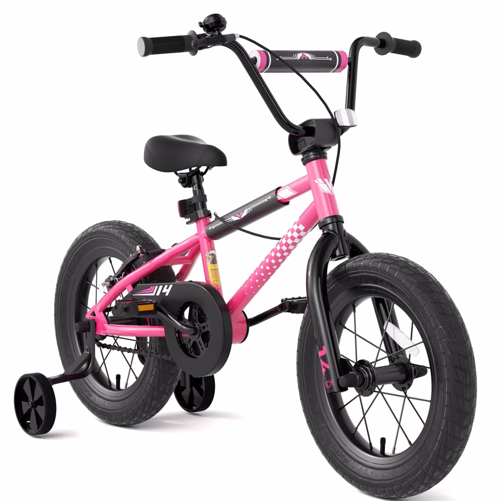 XJD BMX Style Kids Bike for 2-8 Years Old Girls Toddlers 12 14 16 Inches Bicycle With Training Wheels Coaster Brake