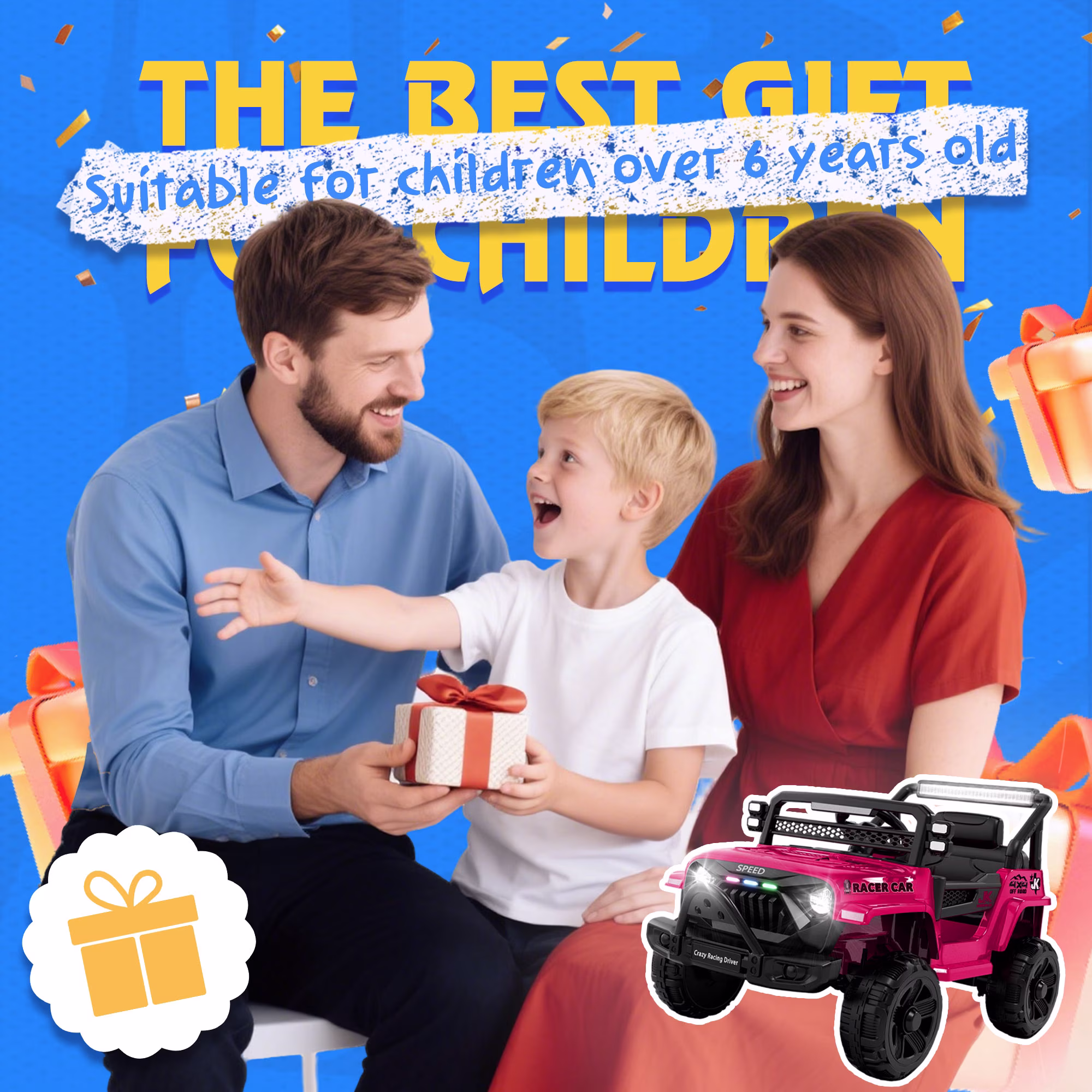 Xuanlur 12V Ride on Truck Car for Kids, 12V Kids Electric Car w/ Remote Control, 4 Wheel Suspension, Bluetooth, Power Display, 3.5 Mph Max Speed, Battery Powered Ride on Toys for Aged 3+(Pink) - Image 2