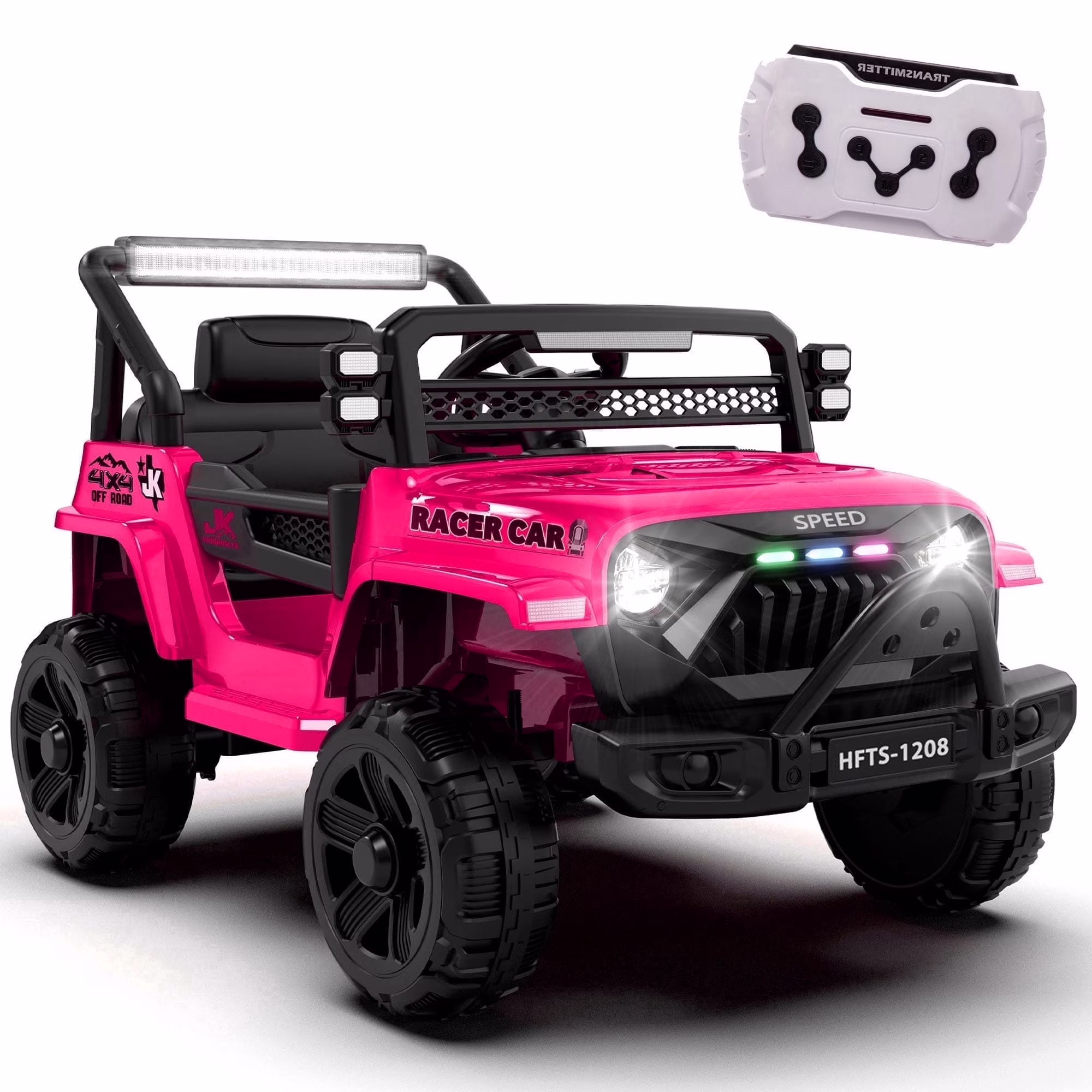 Xuanlur 12V Ride on Truck Car for Kids, 12V Kids Electric Car w/ Remote Control, 4 Wheel Suspension, Bluetooth, Power Display, 3.5 Mph Max Speed, Battery Powered Ride on Toys for Aged 3+(Pink)