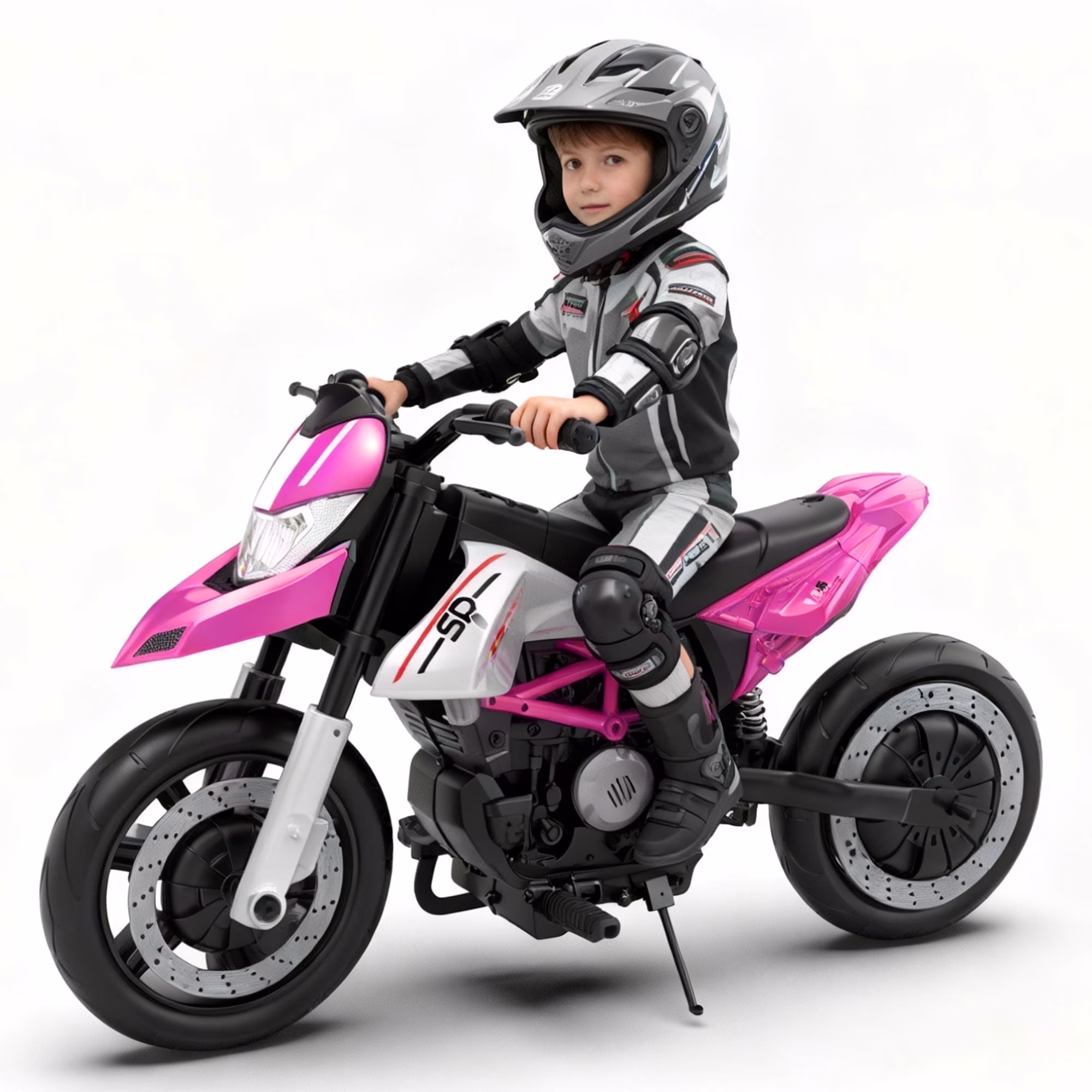 Xuanlur 24V 9AH Electric Motorbike, 9 mph & 110lb Max, 200W Ride on Motorcycle for Big Kids w/EVA Tires, LED Lights & Power Display, 2 Speed, Bluetooth, Music, Electric Motorcycle for Ages 6+, Pink