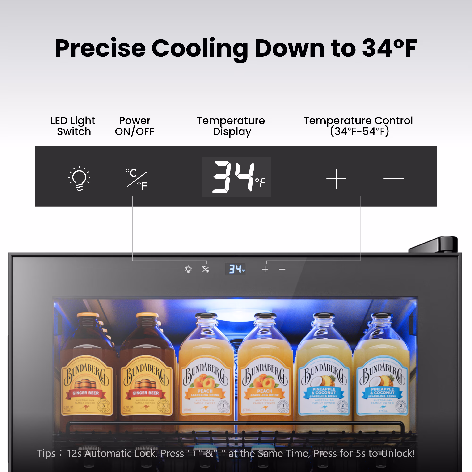 Yeego 160 Can Beverage Refrigerator Cooler, 4.6 cu.ft. Drink Fridge with Double Glass Door for Home/Office/Bar, Black - Image 2