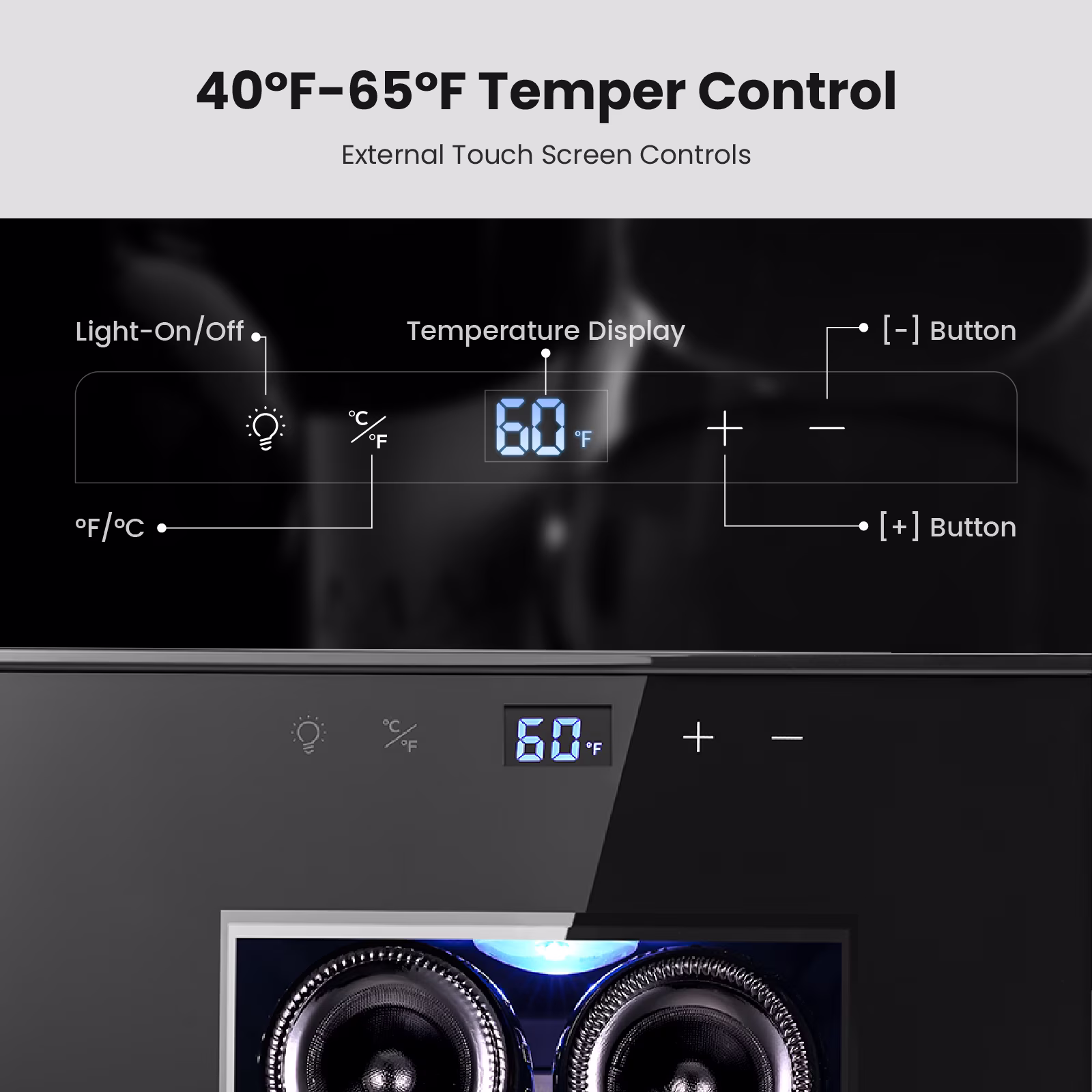 Yeego 6 Bottle Wine Refrigerator Cooler, Freestanding Small Mini Wine Cellar with Digital Temperature Control Thermoelectric Wine Cooler, Countertop Wine Cooler for Wine Enthusiasts, Black - Image 5